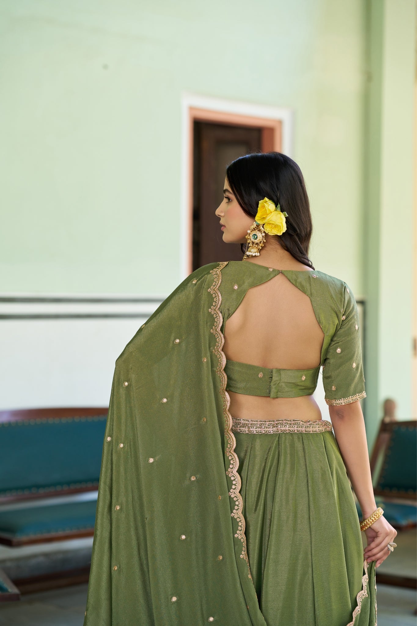 Designer Sequins And Thread Embroidery Lehenga Choli For Women