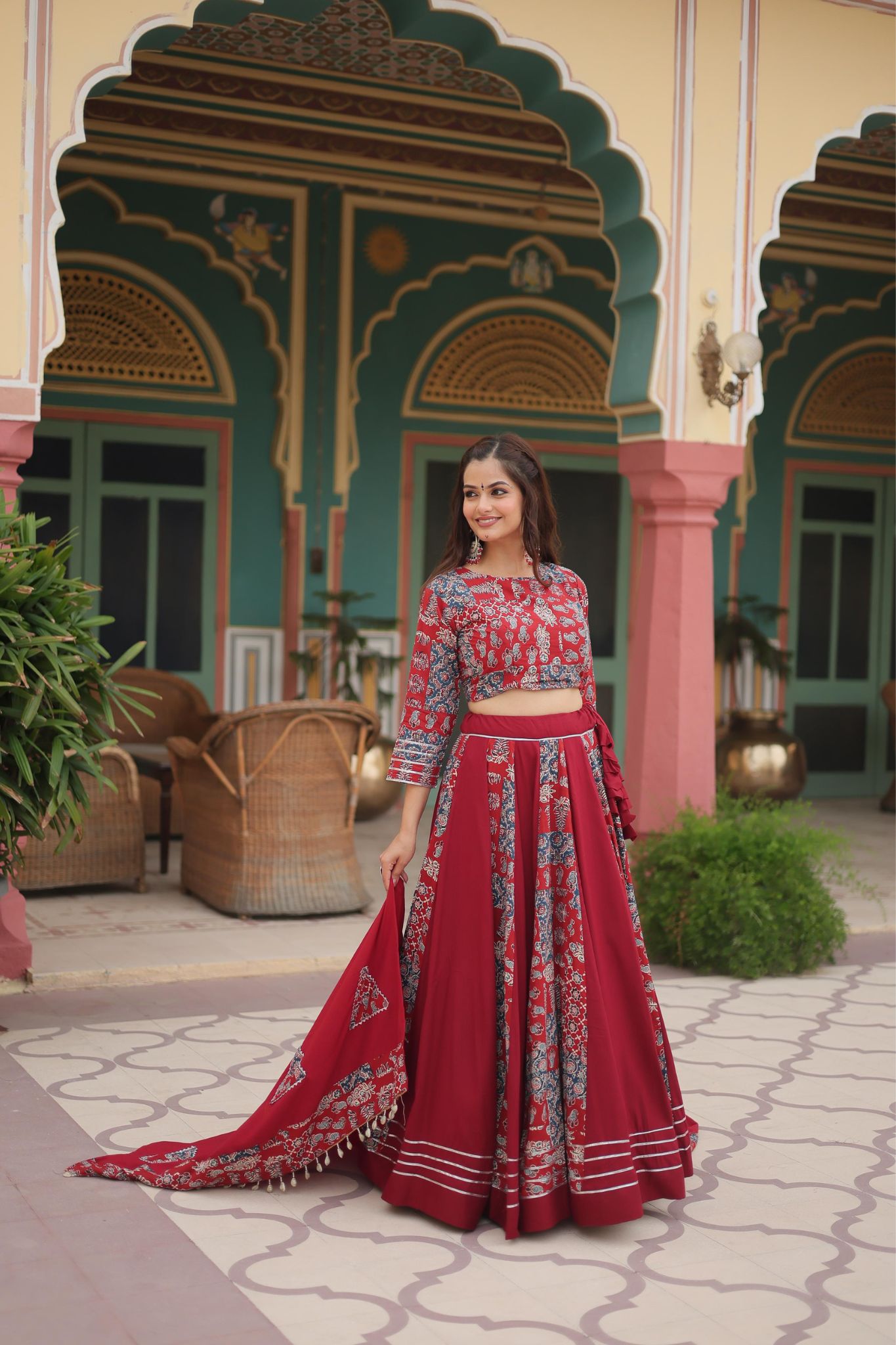 Printed Readymade Rayon Designer Navratri Lehenga Choli