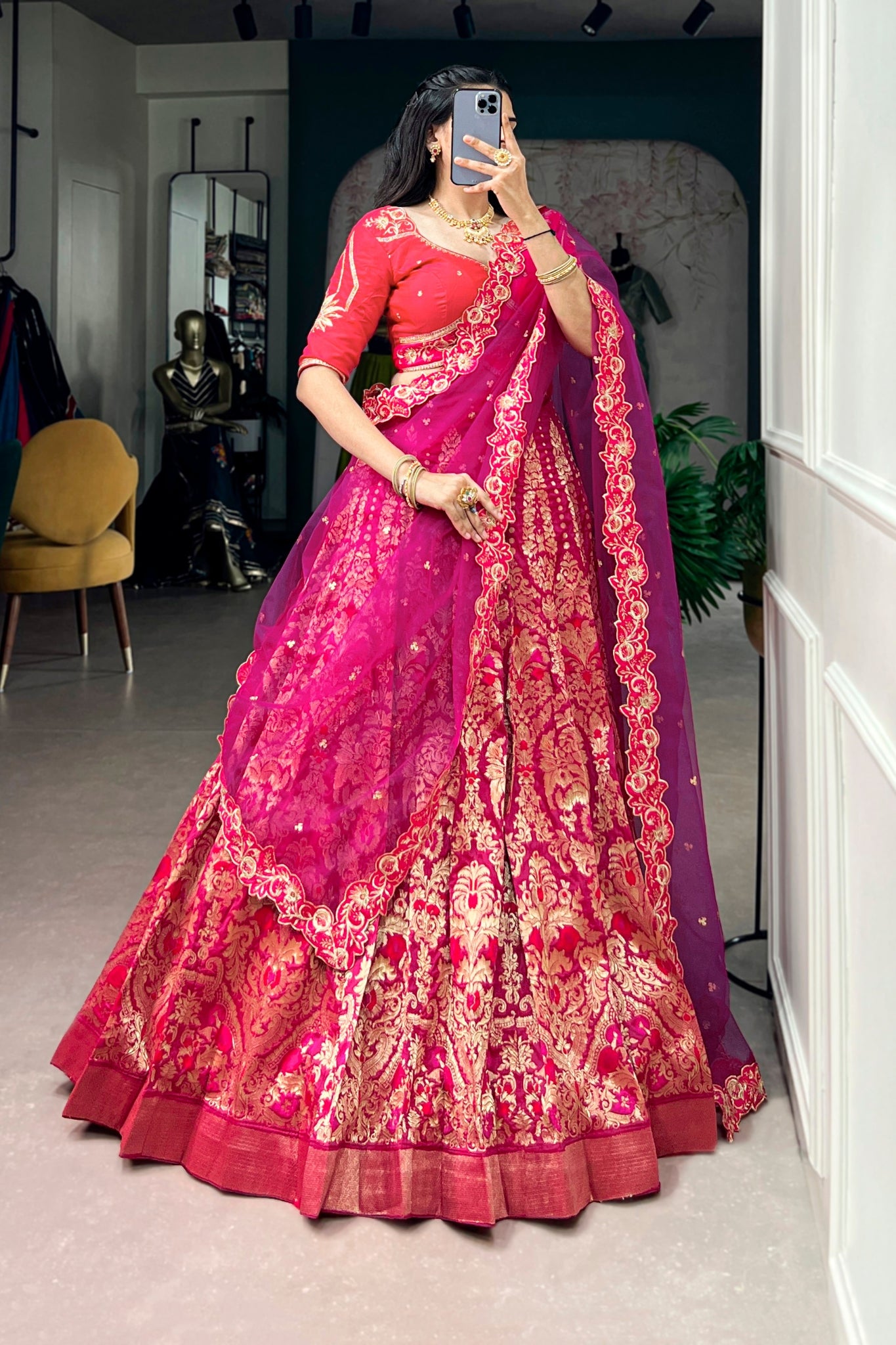 Designer Premium Jacquard Silk Lehenga Choli For Wedding