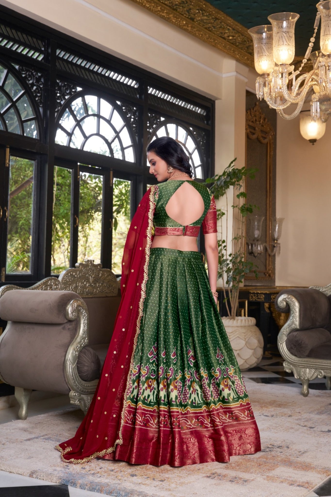 Kanchipuram Silk Lehenga Set With Zari Weaving & Georgette Dupatta