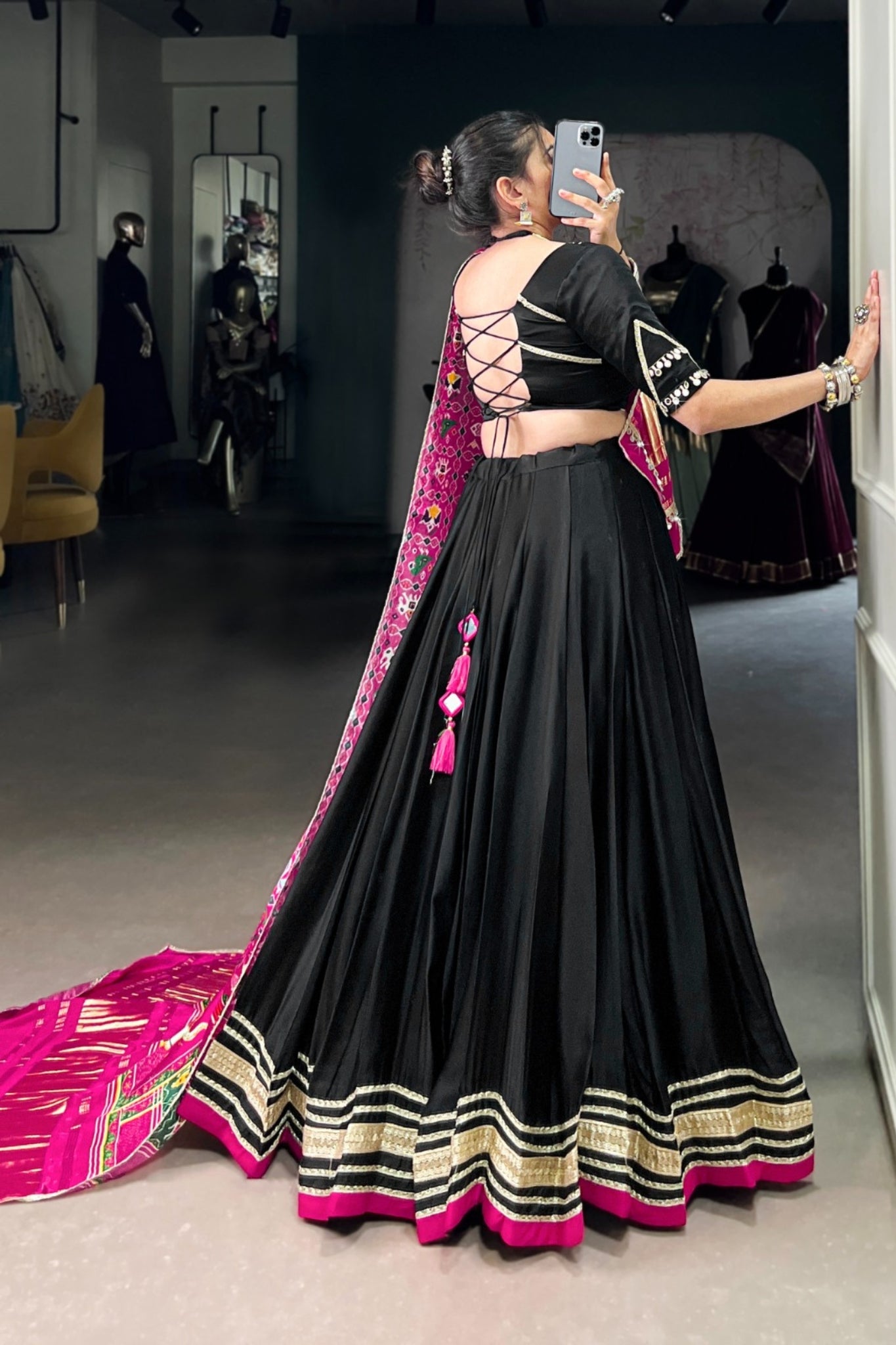 Silk Georgette Traditional Designer Lehenga Choli With Stunning Gaji Silk Dupatta Set