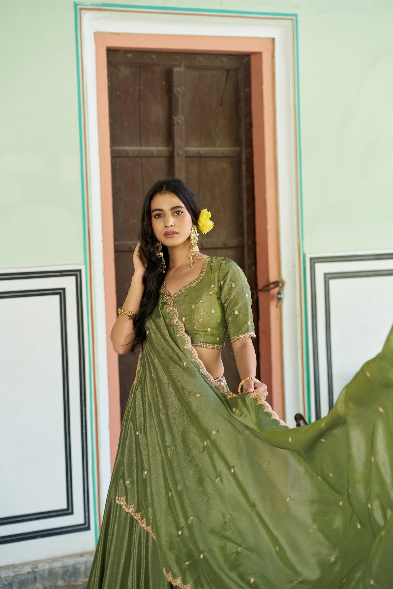 Designer Sequins And Thread Embroidery Lehenga Choli For Women
