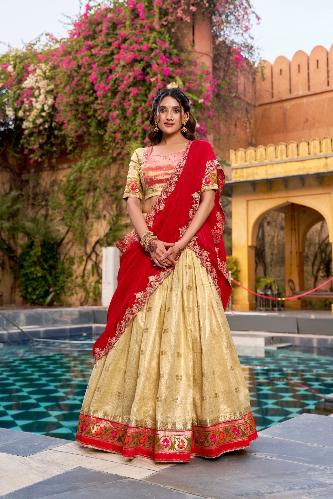 Royal Designer Wedding And Festive Wear Paithani Lehenga Choli Set For Women