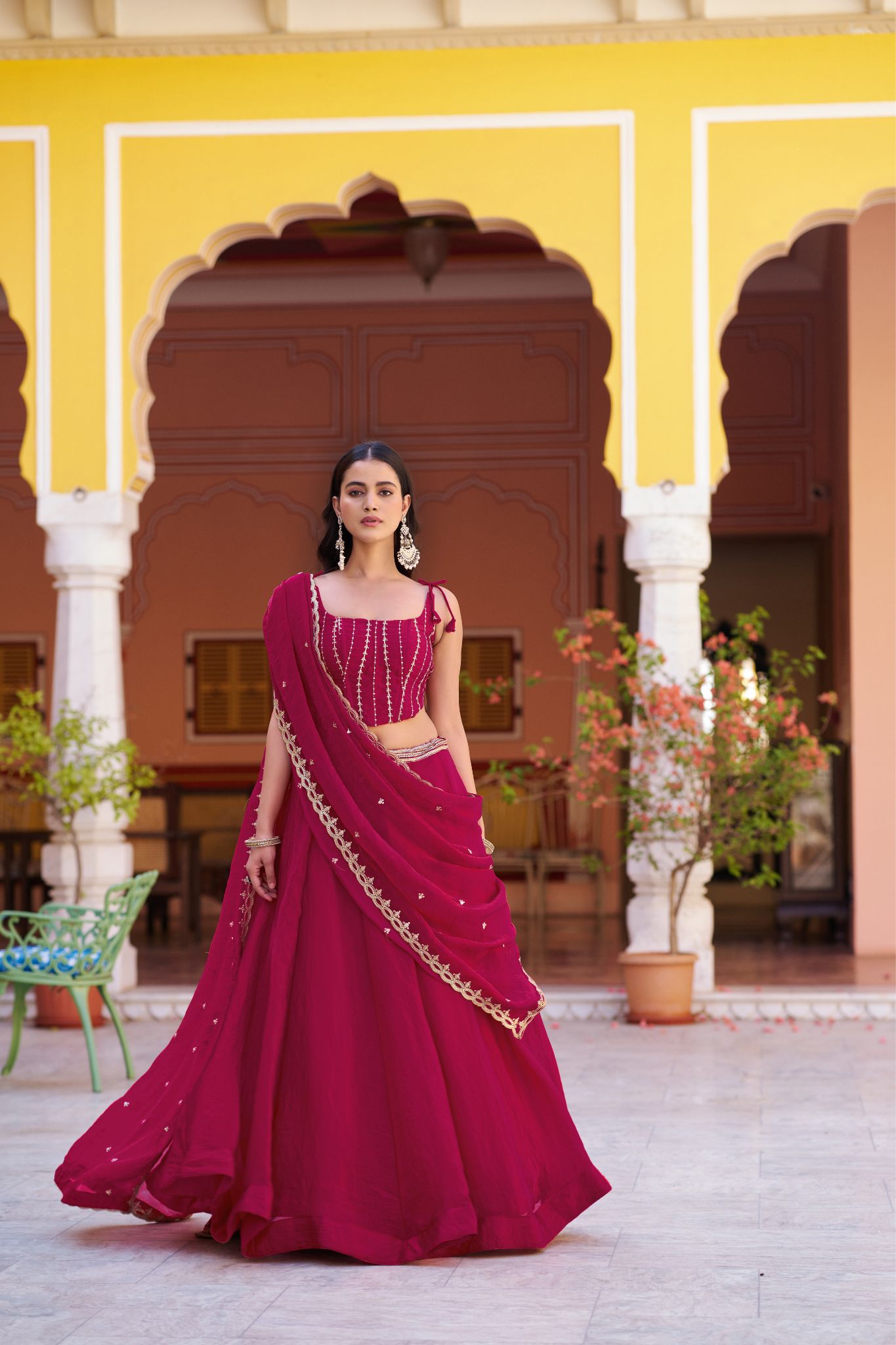 Premium Fendi Silk Lehenga Choli with Sequins & Thread Embroidery Work | Designer Festive & Wedding Wear for Women