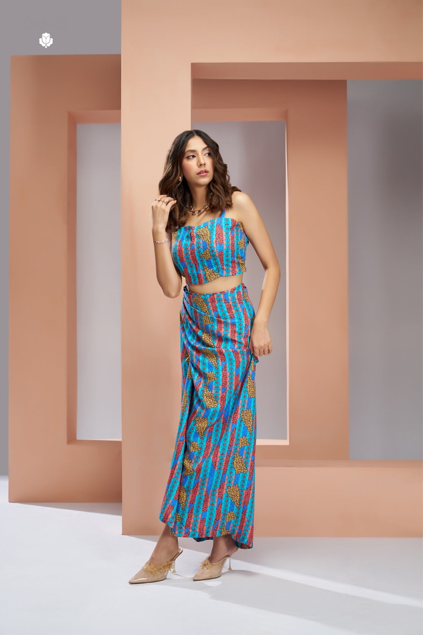 Aqua Blue Pure Muslin Silk Designer 3 Piece Set For Women