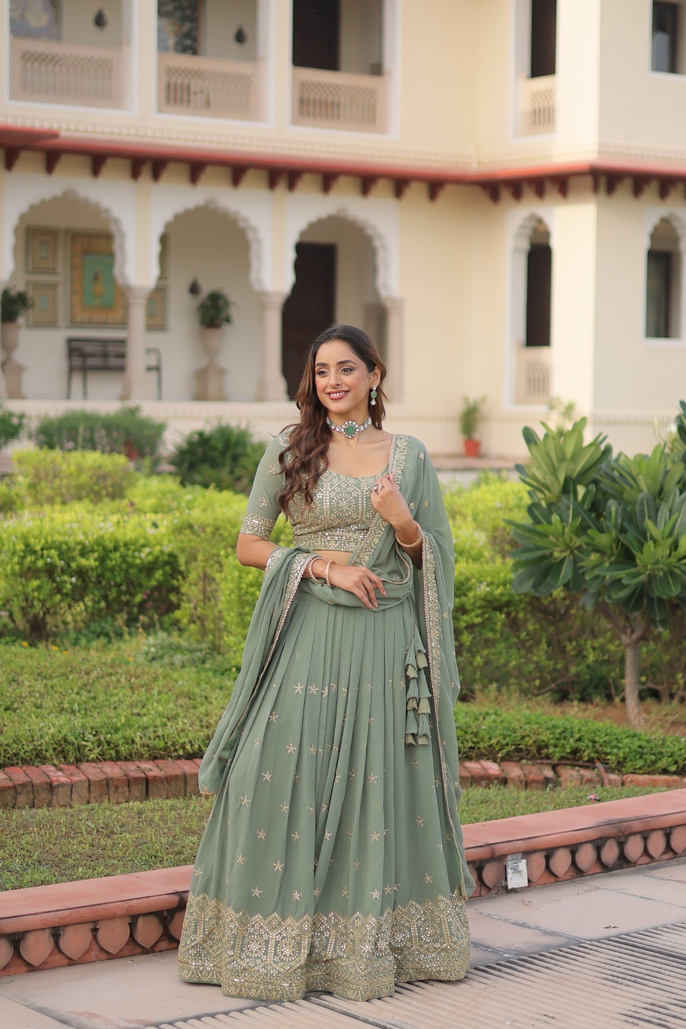 Designer Sequins Embroidered Lehenga Choli For Weddings And Festive Wear