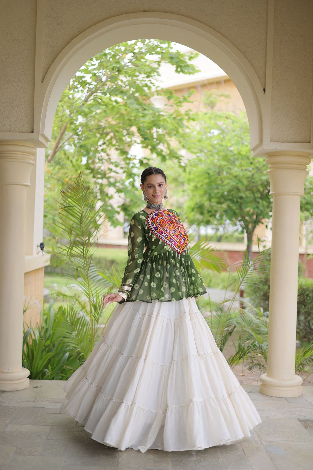 Rasrang Designer Bandhani Printed Navratri Lehenga Choli For Women