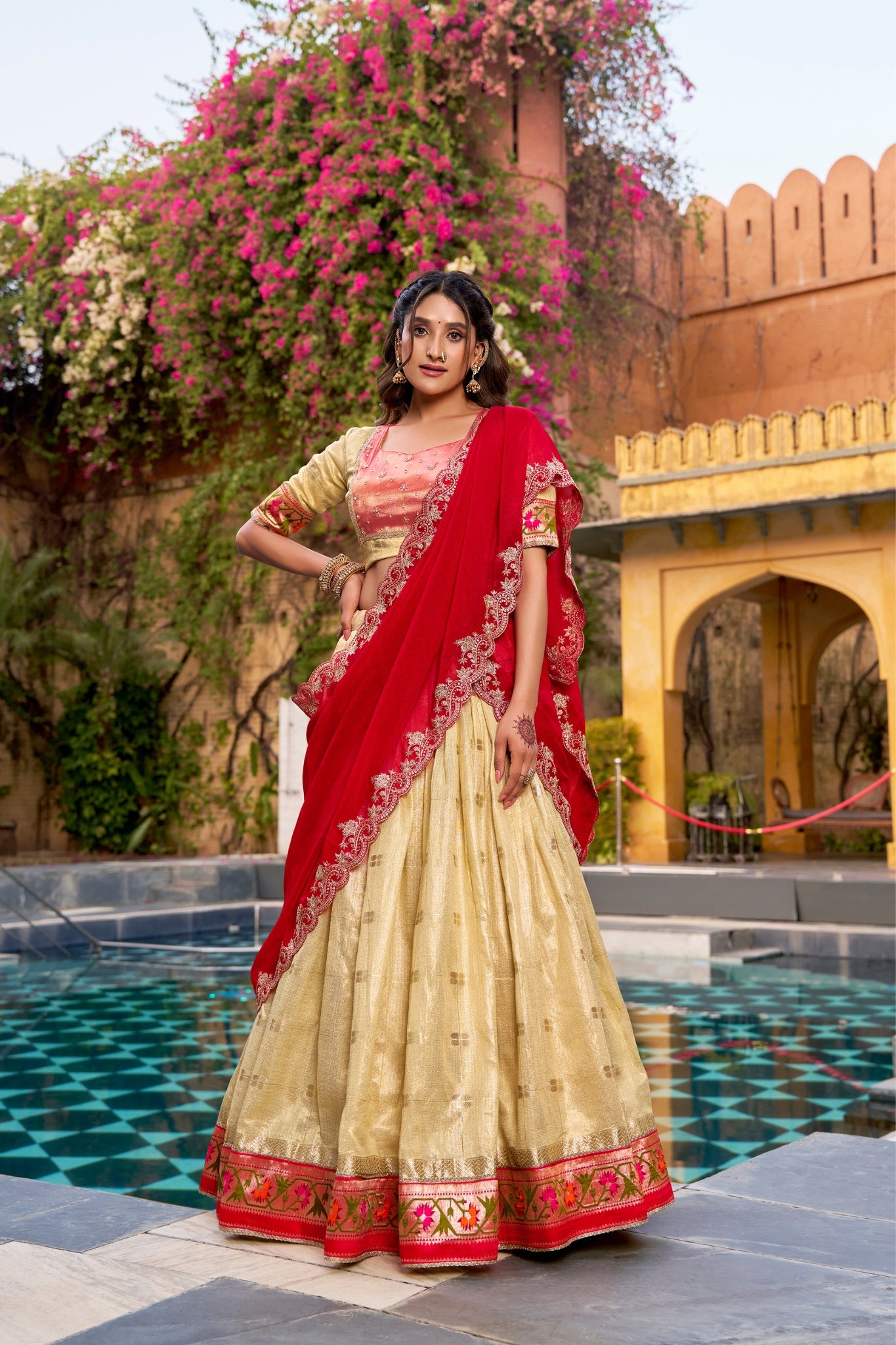 Royal Designer Wedding And Festive Wear Paithani Lehenga Choli Set For Women