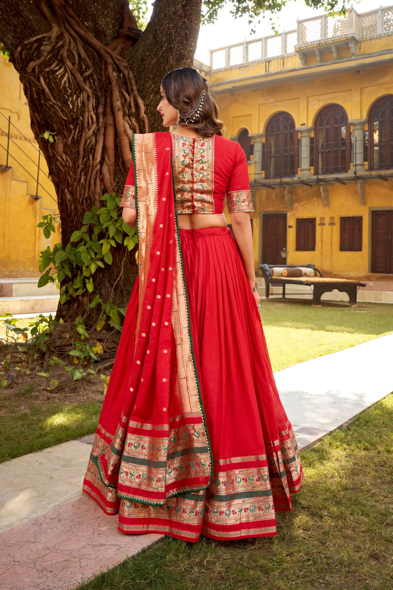 Ethereal Elegance Pure Chanderi Zari Woven Luxury Lehenga Set