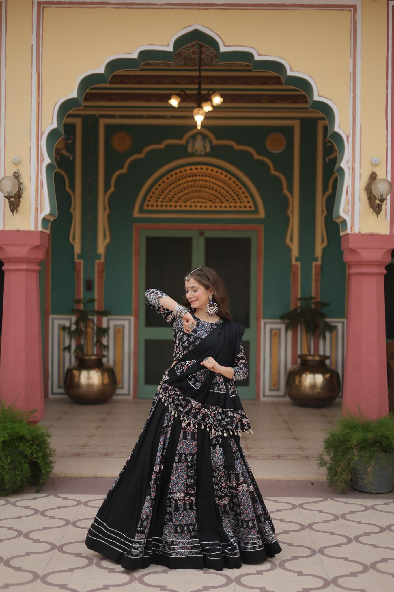 Printed Readymade Rayon Designer Navratri Lehenga Choli