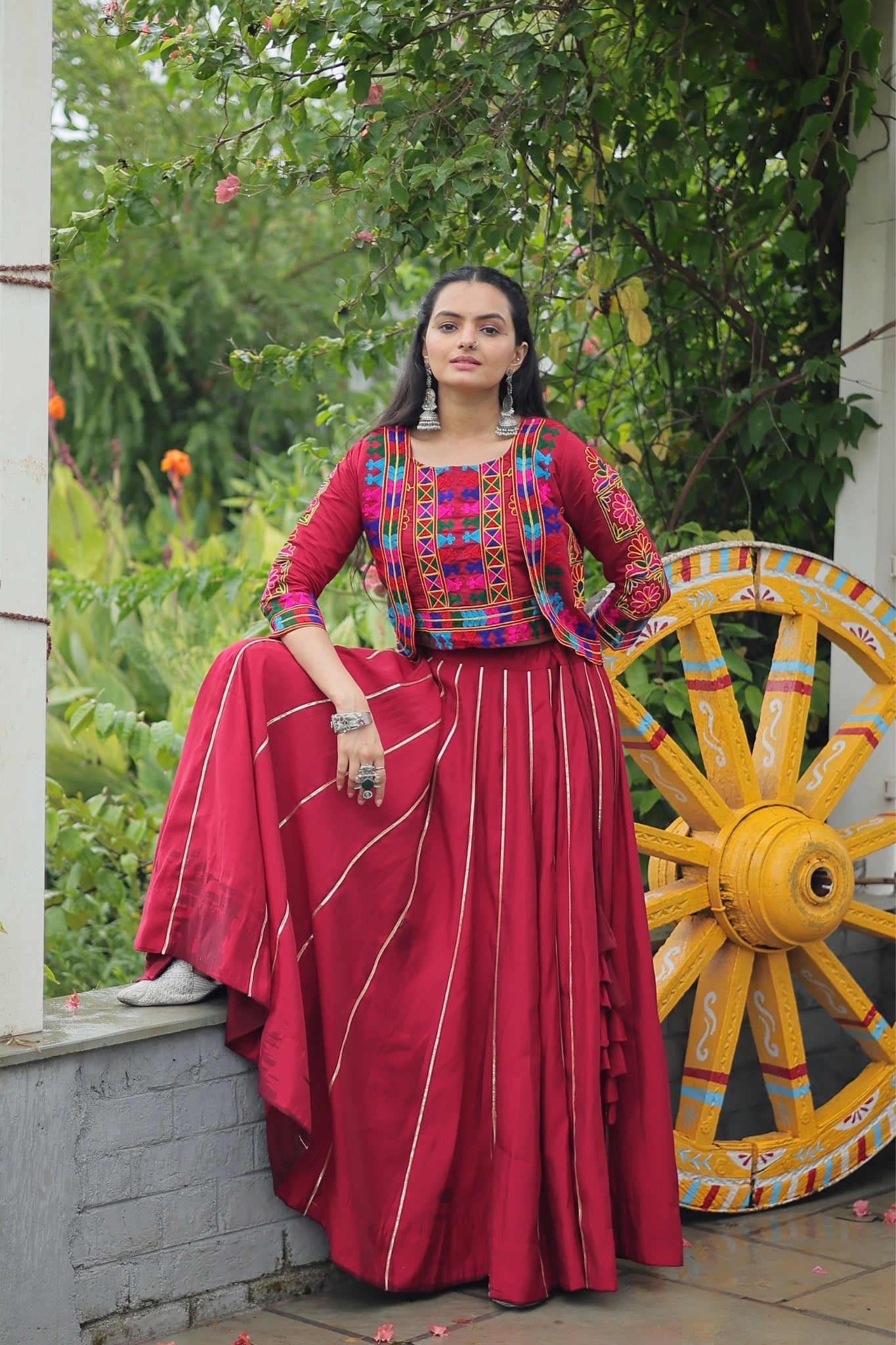 Kutchi Gamthi Embroidered Work Designer Navratri Lehenga Choli