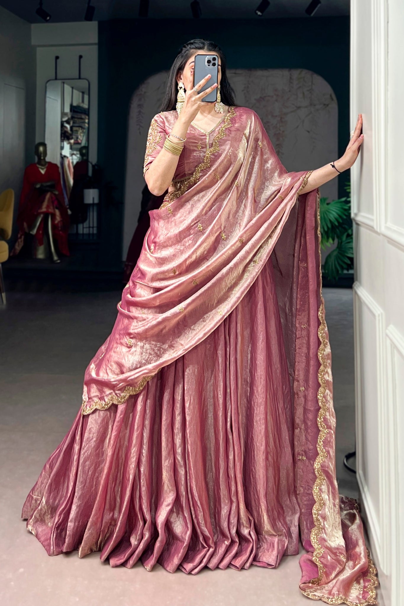 Stunning Wedding Designer Sequins Tread Embroidered Work Festive Lehenga Choli