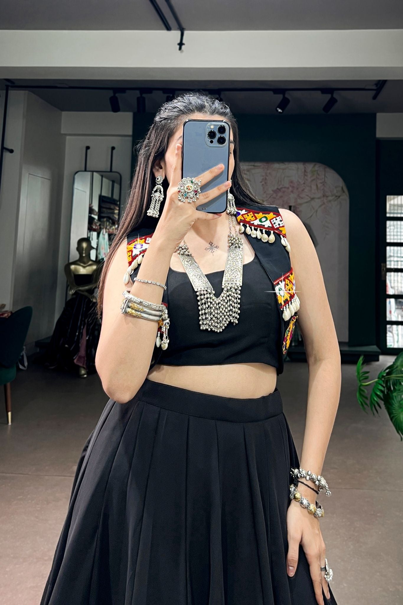 Raasrang Black Navratri Designer Lehenga Choli for Women