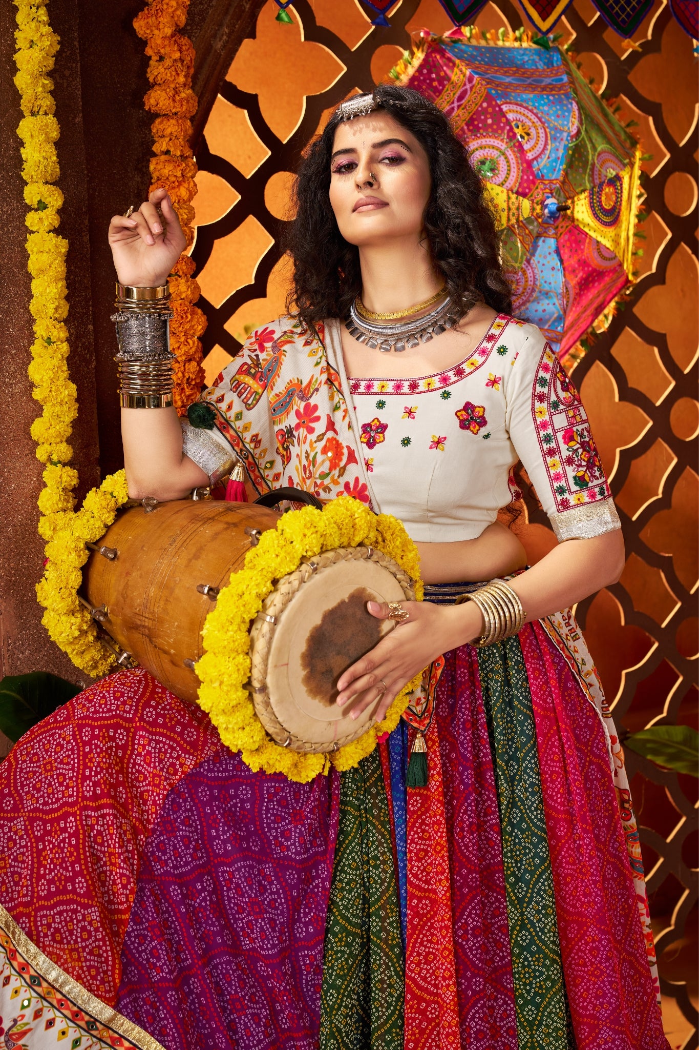 Multi Color Traditional Designer Navratri Special Lehenga Choli
