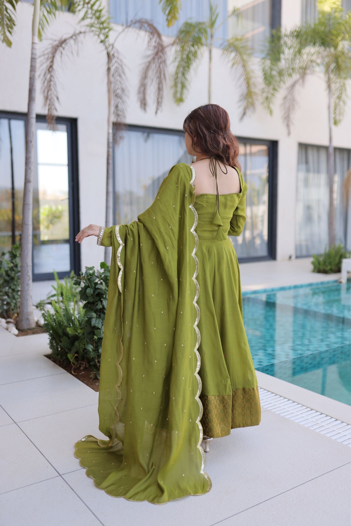 Premium Flared Anarkali Set with Dupatta