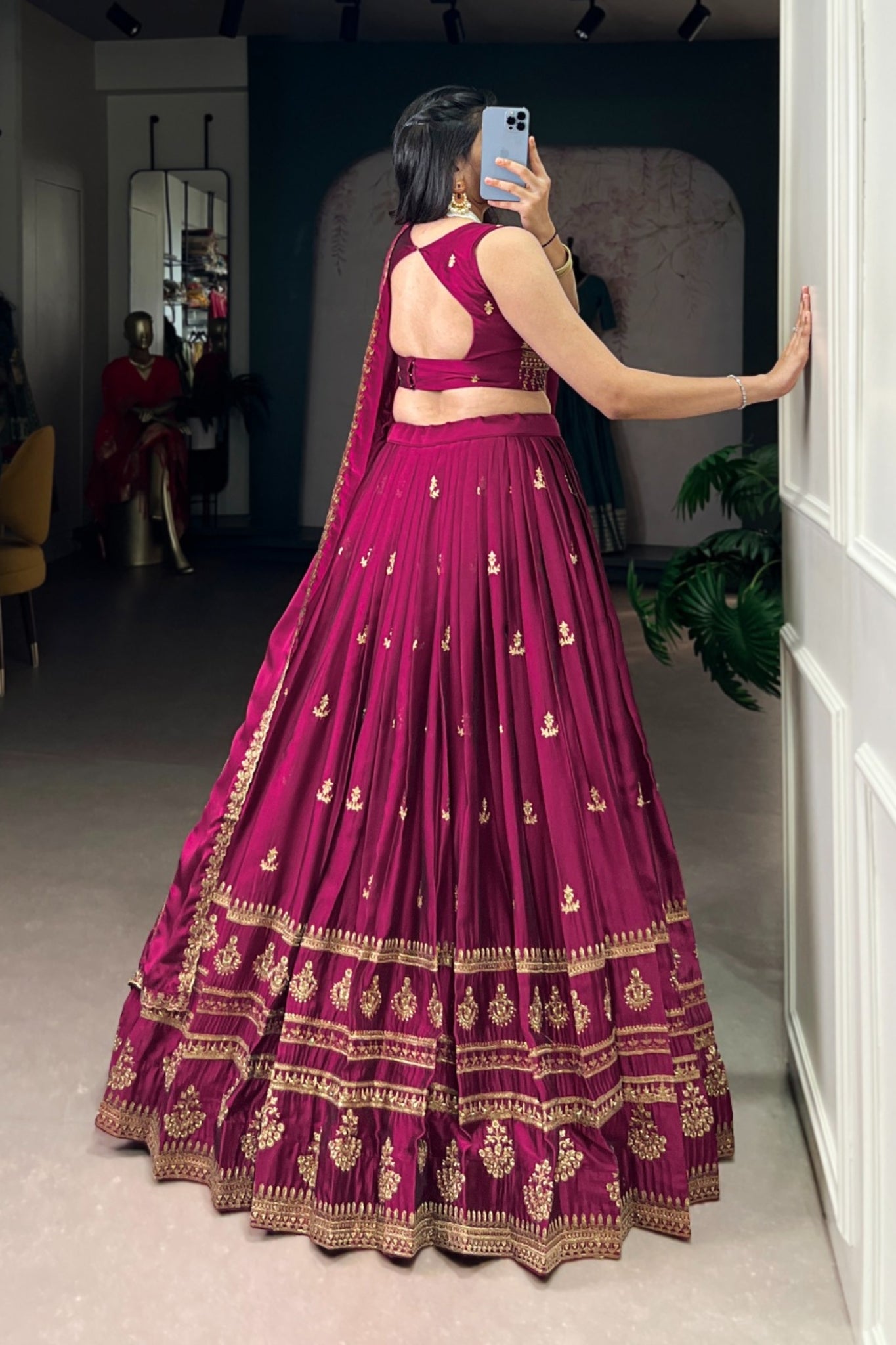Royal Rangoli Embroidered Lehenga Set With Sequins And Thread Work