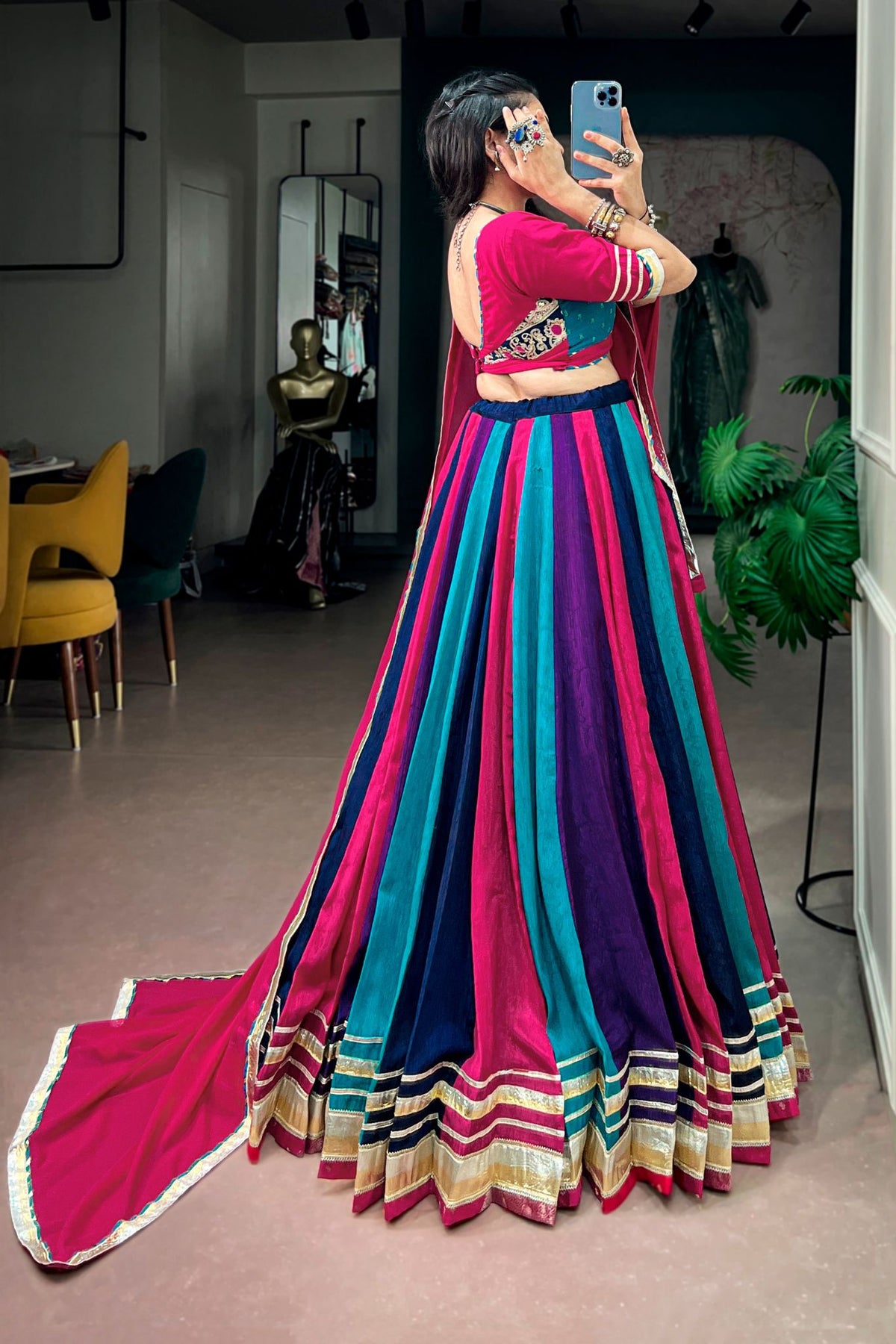 Raasrang Navratri Special Multicolor Rich Chinon Lehenga Choli