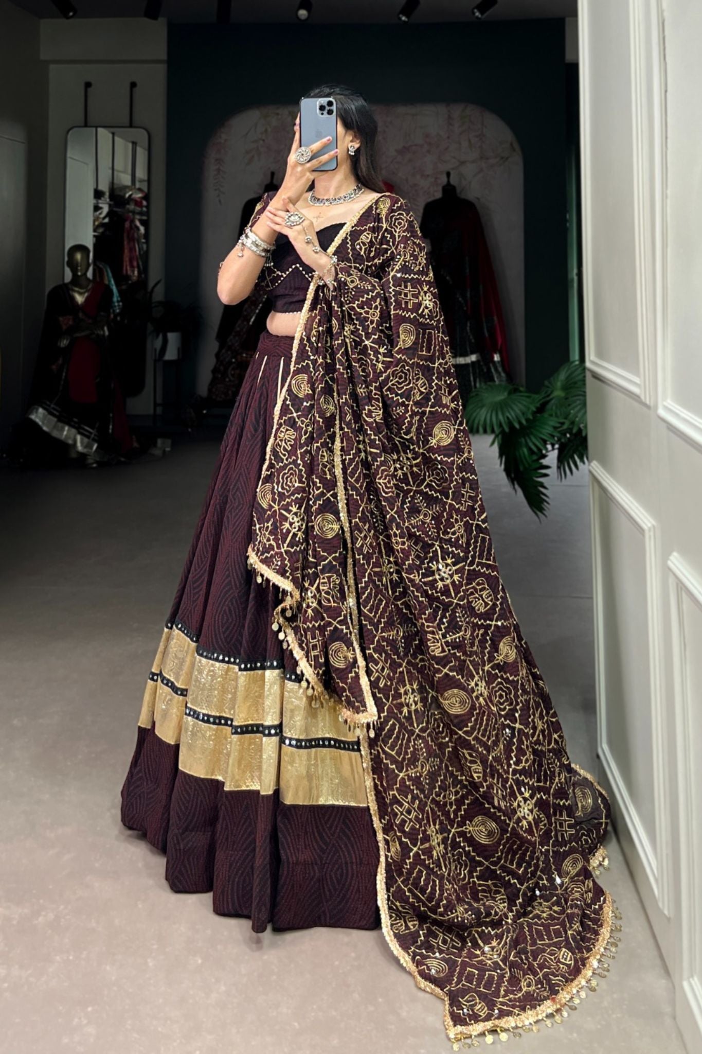 Bandhej Printed Georgette Lehenga Choli For Navratri