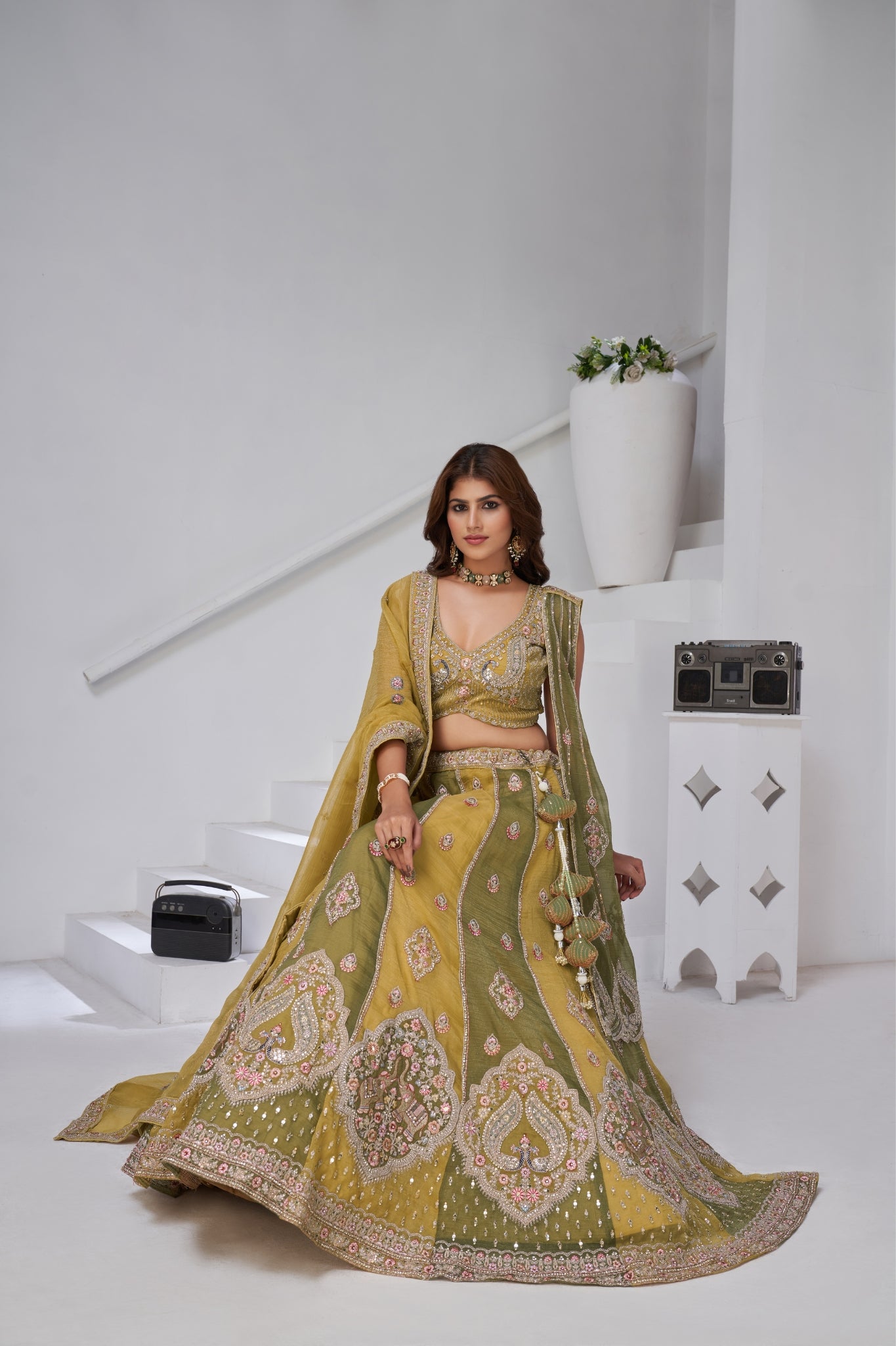 Ethereal Harmony Double Layered Dupatta Bridal Lehenga