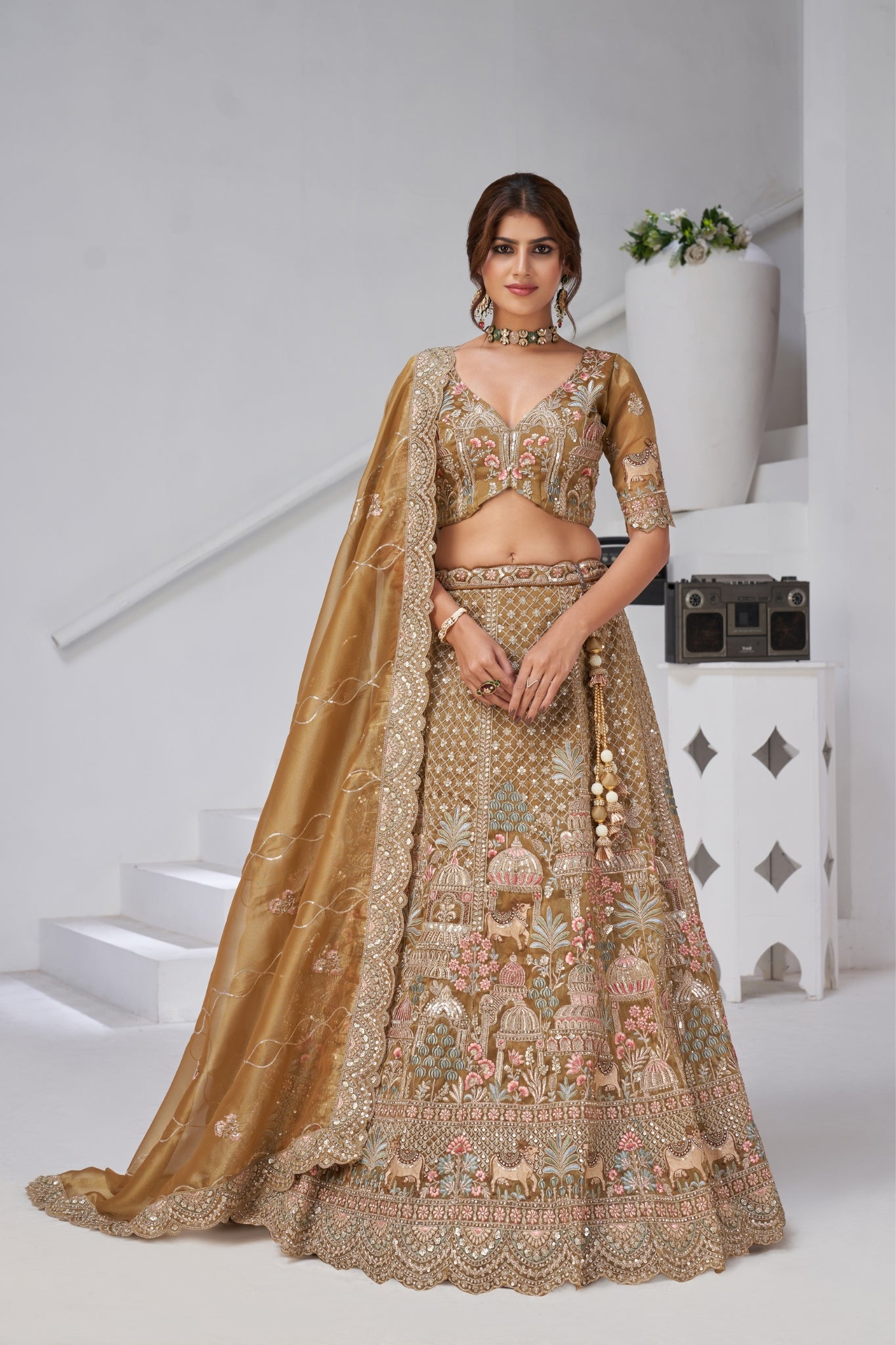 Divine Grandeur Royal Raw Silk Bridal Lehenga