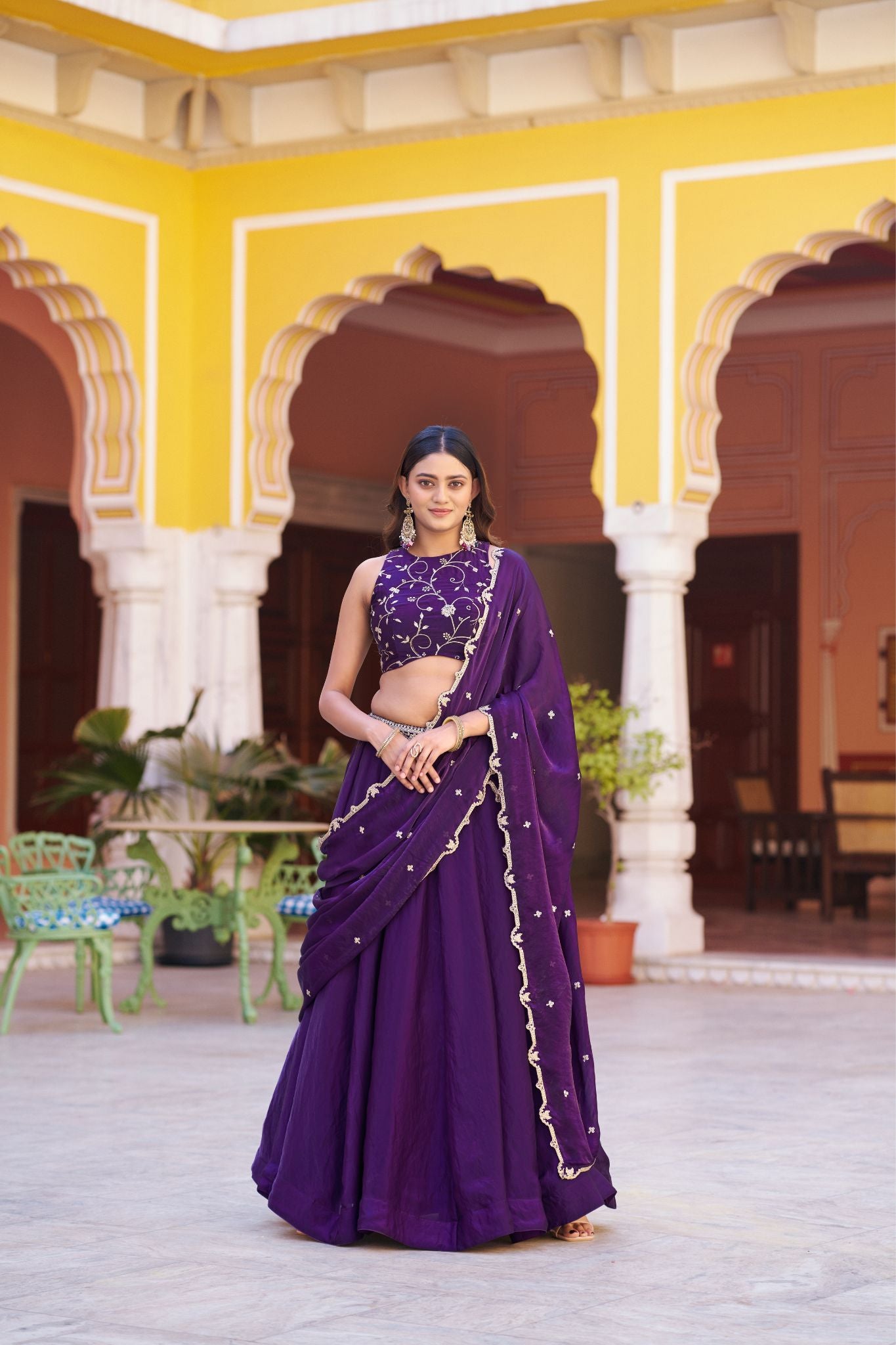 Premium Fendi Silk Lehenga Choli with Sequins & Thread Embroidery Work | Designer Festive & Wedding Wear for Women