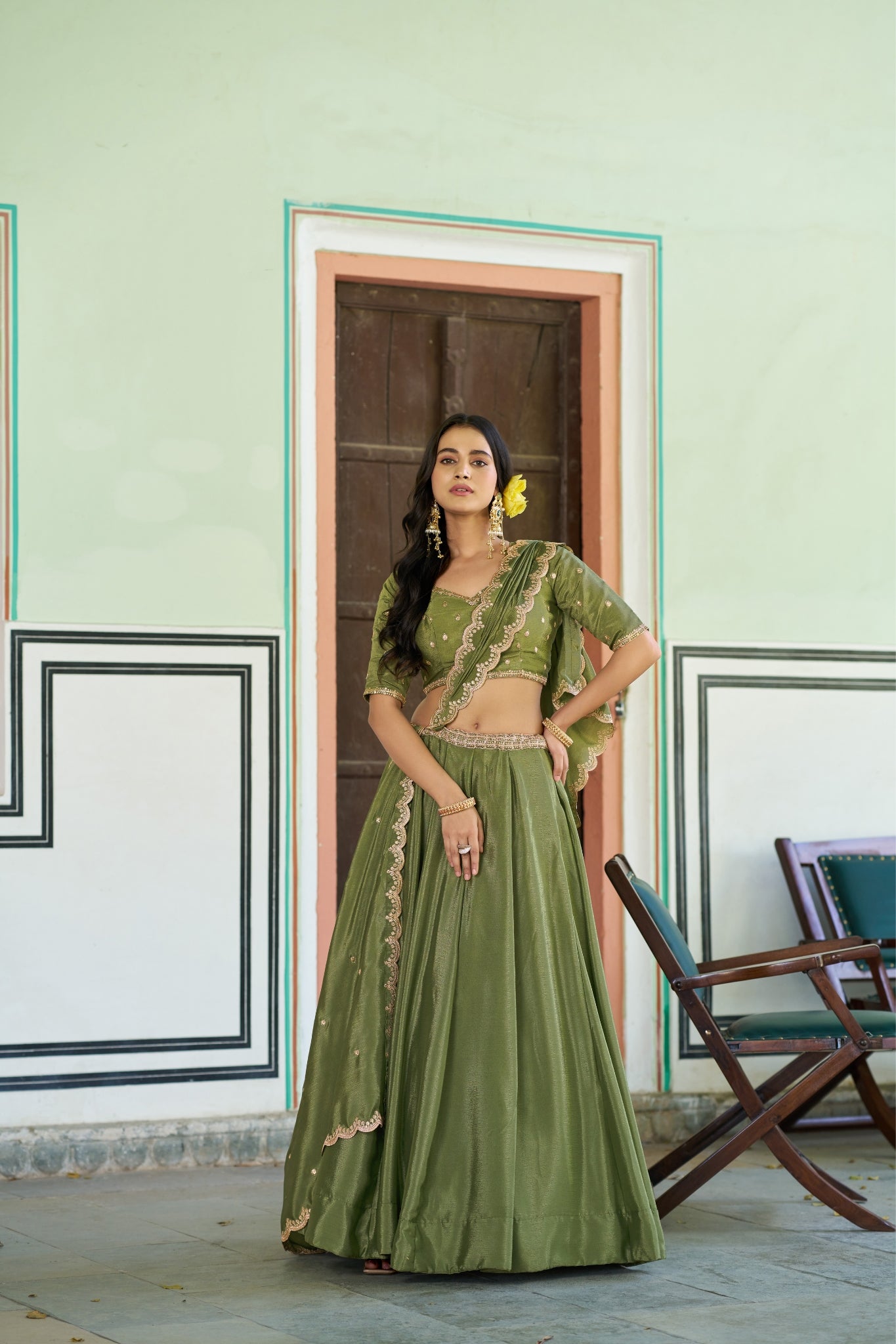 Designer Sequins And Thread Embroidery Lehenga Choli For Women