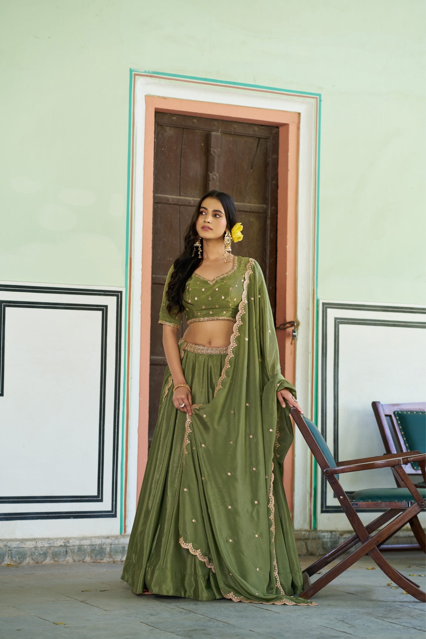 Designer Sequins And Thread Embroidery Lehenga Choli For Women