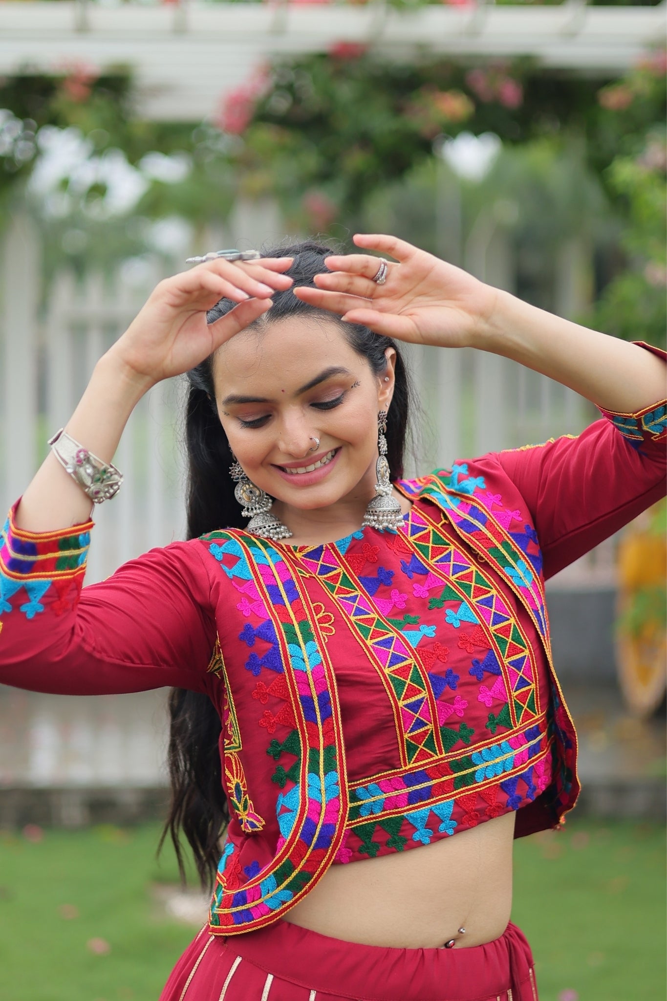 Kutchi Gamthi Embroidered Work Designer Navratri Lehenga Choli