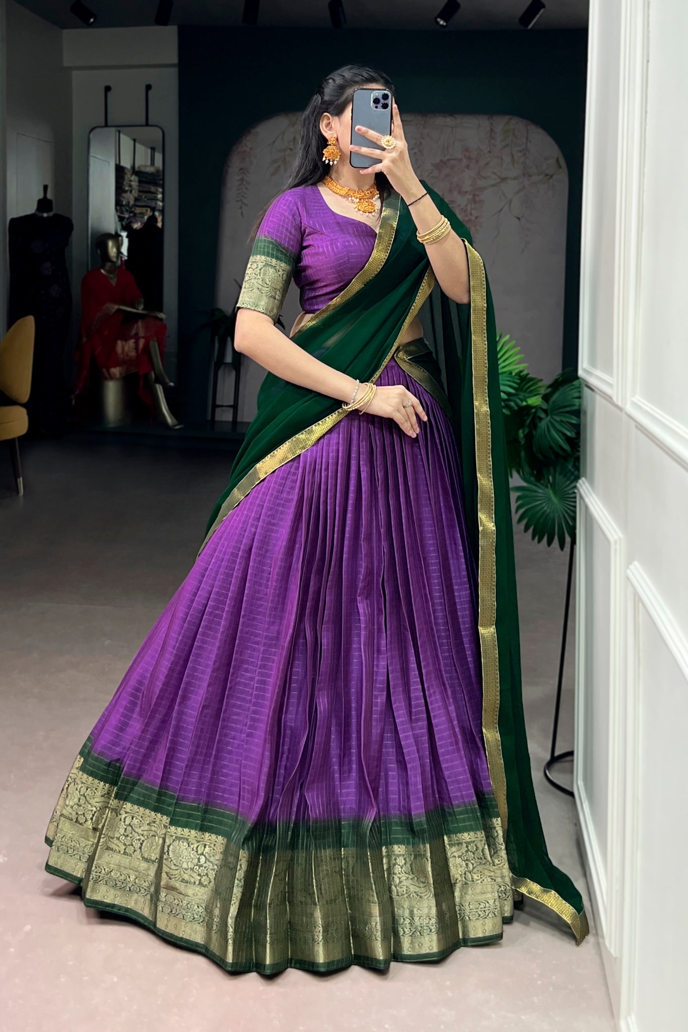 Premium Zari Weaving Work Lehenga Choli