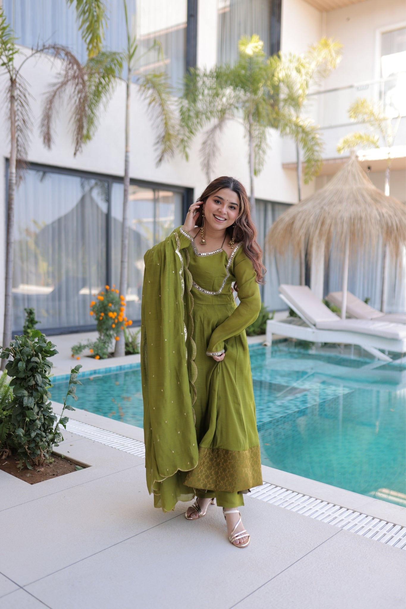 Premium Flared Anarkali Set with Dupatta