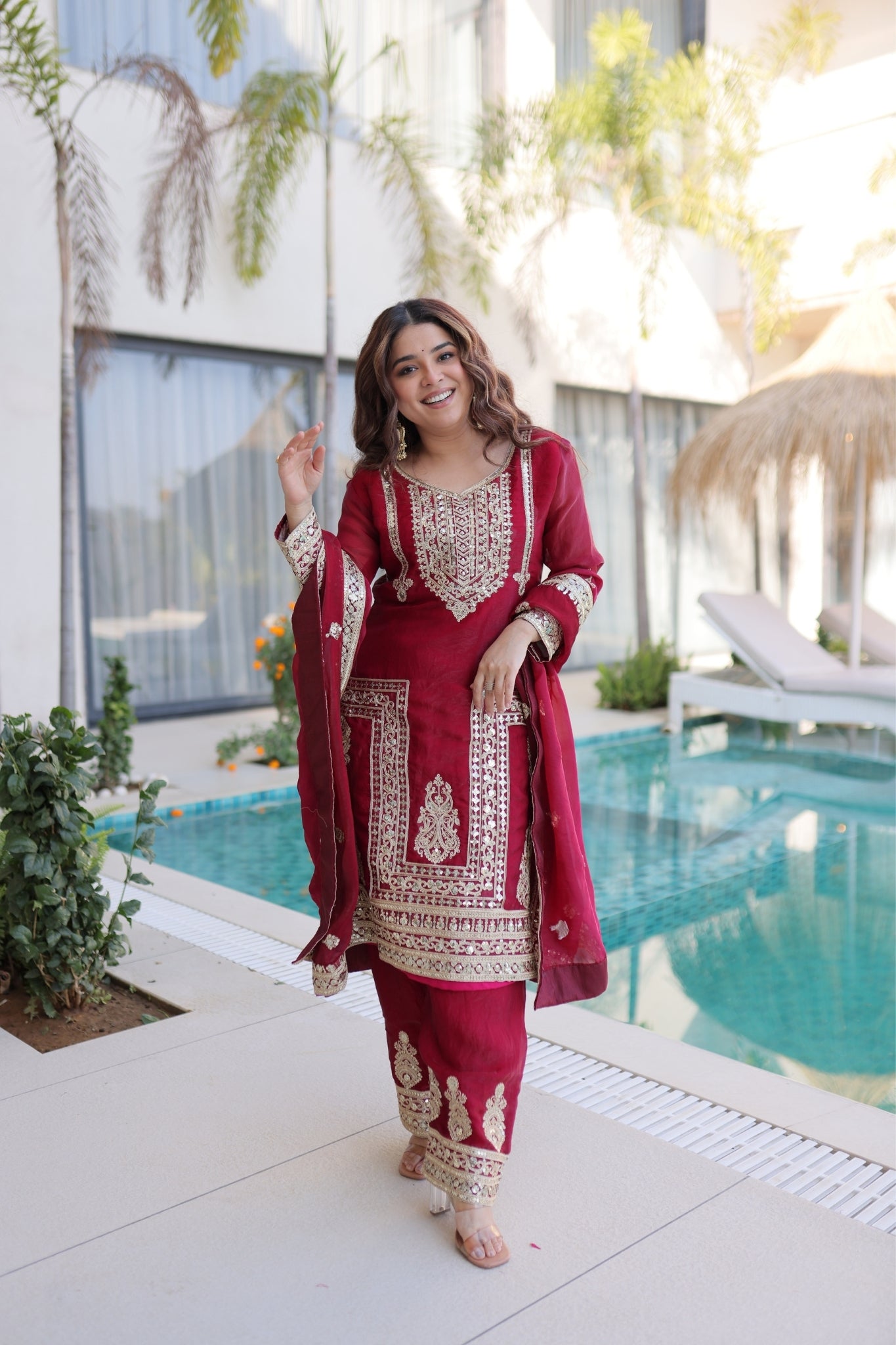 Designer Embroidered Salwar Suit Set For Women