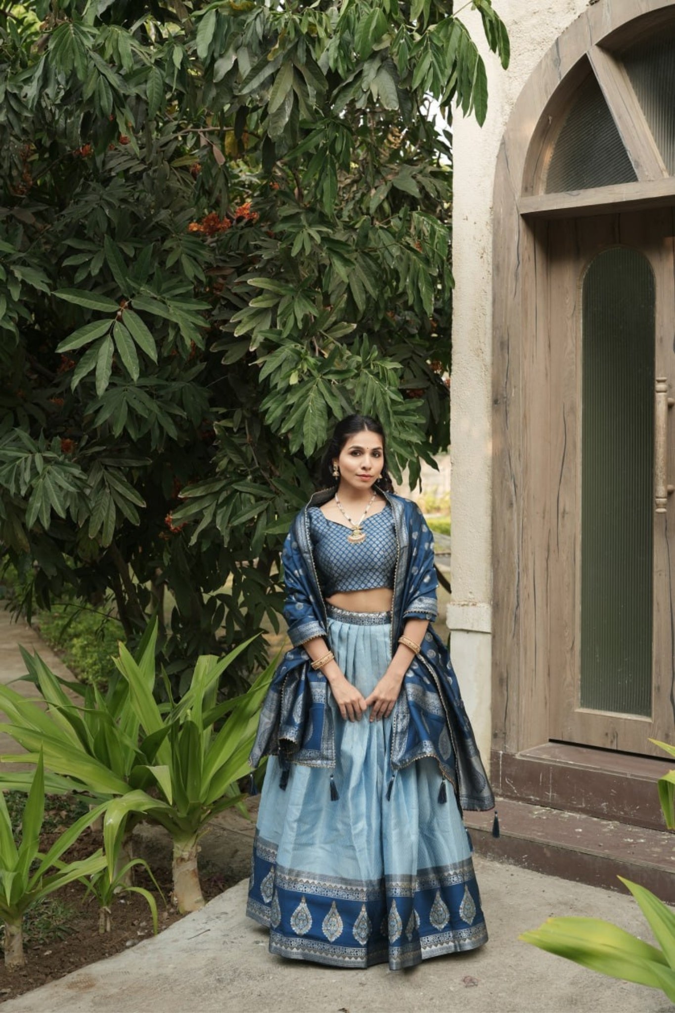 Royal Banarasi Silk Lehenga Choli With Contrast Dupatta For Wedding And Festive Wear