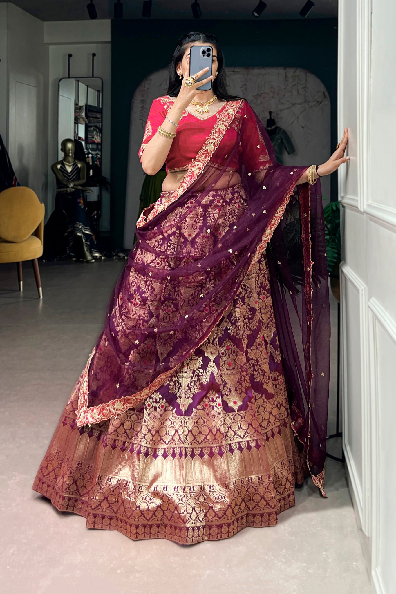 Designer Premium Jacquard Silk Lehenga Choli For Wedding