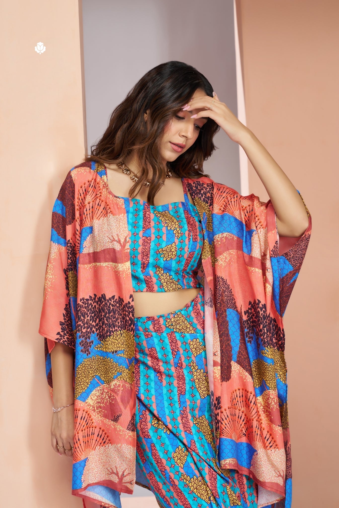 Aqua Blue Pure Muslin Silk Designer 3 Piece Set For Women