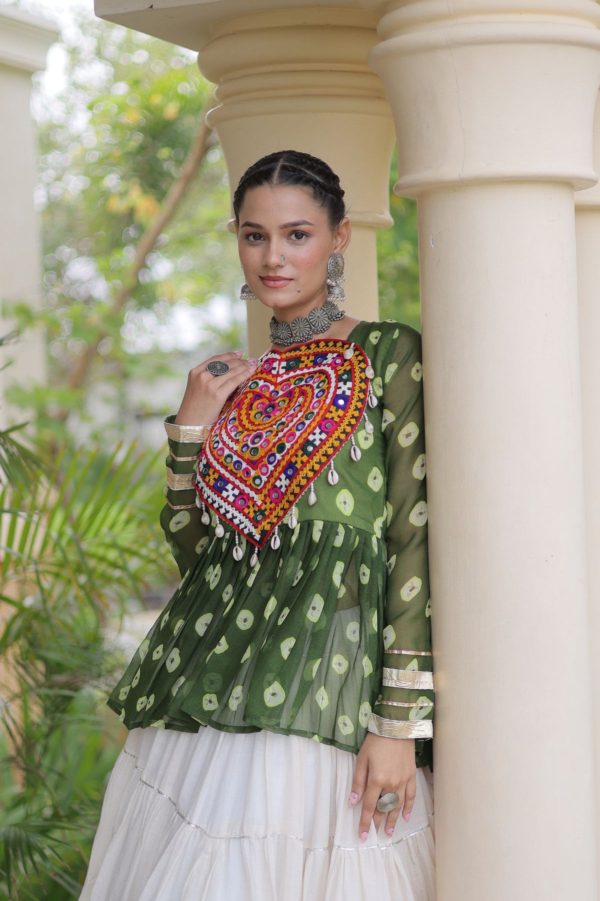 Rasrang Designer Bandhani Printed Navratri Lehenga Choli For Women