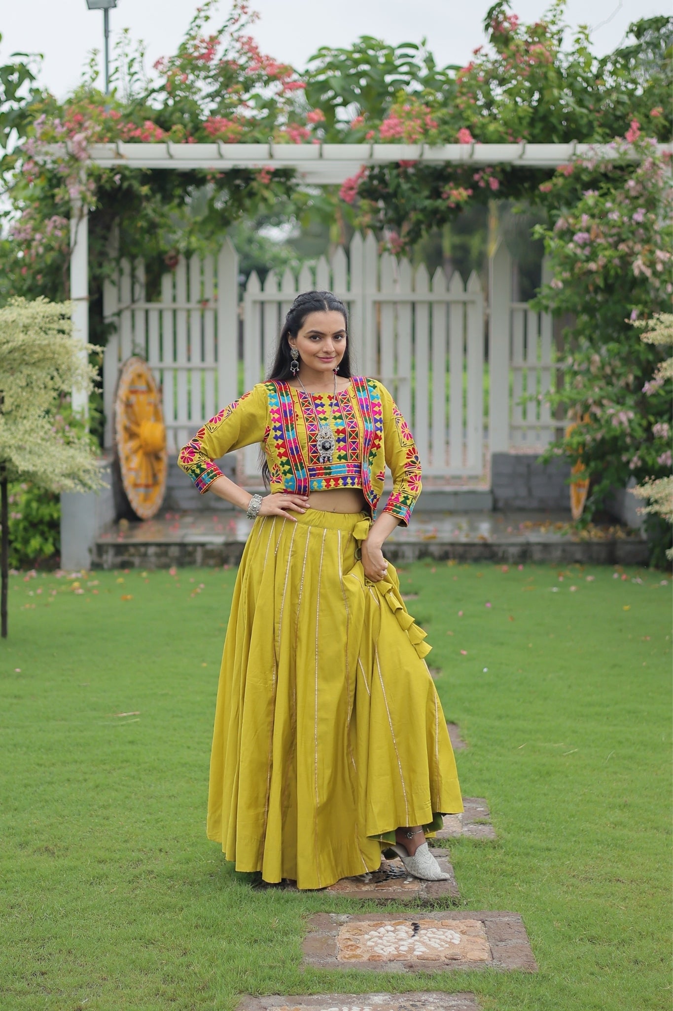 Kutchi Gamthi Embroidered Work Designer Navratri Lehenga Choli