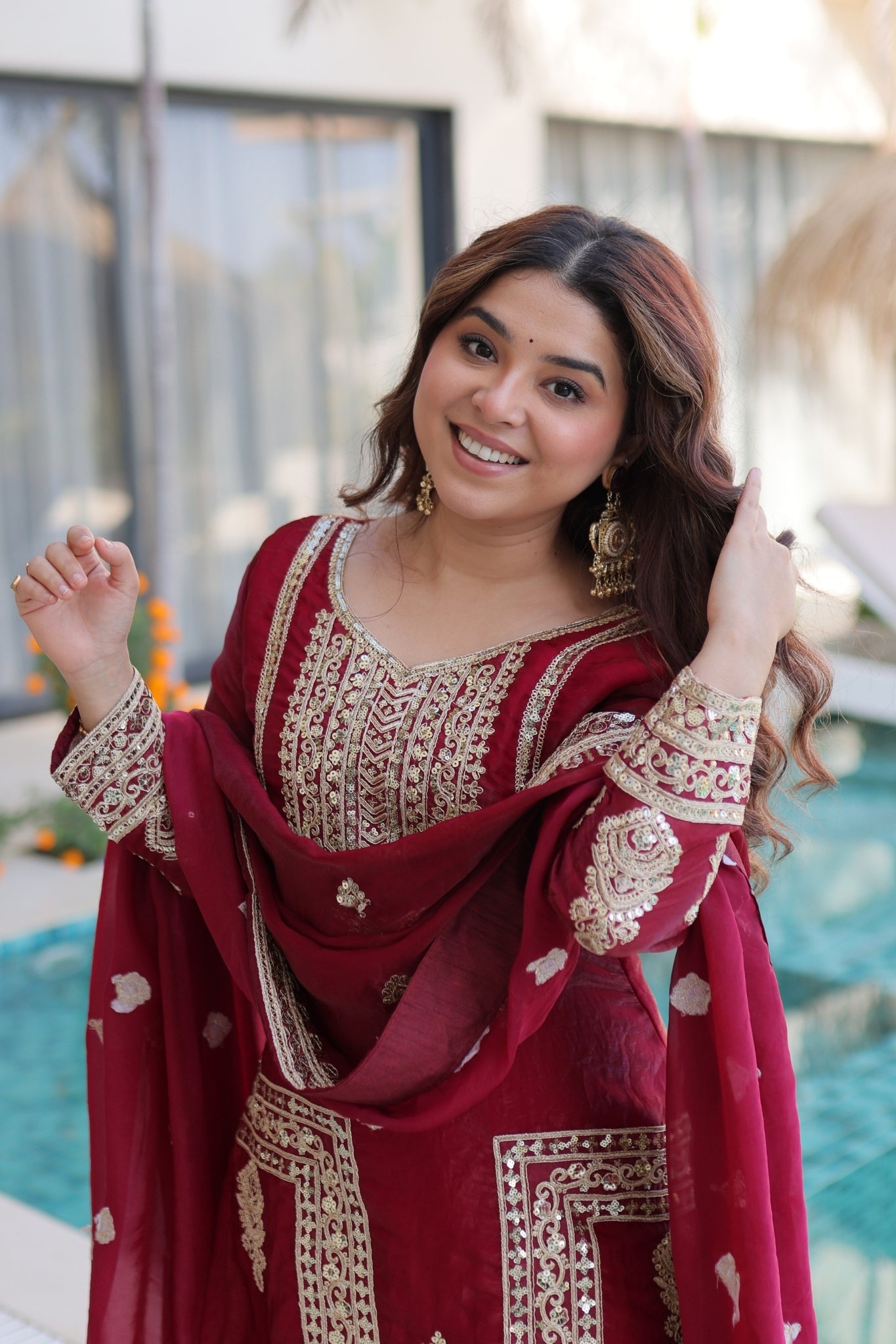 Designer Embroidered Salwar Suit Set For Women