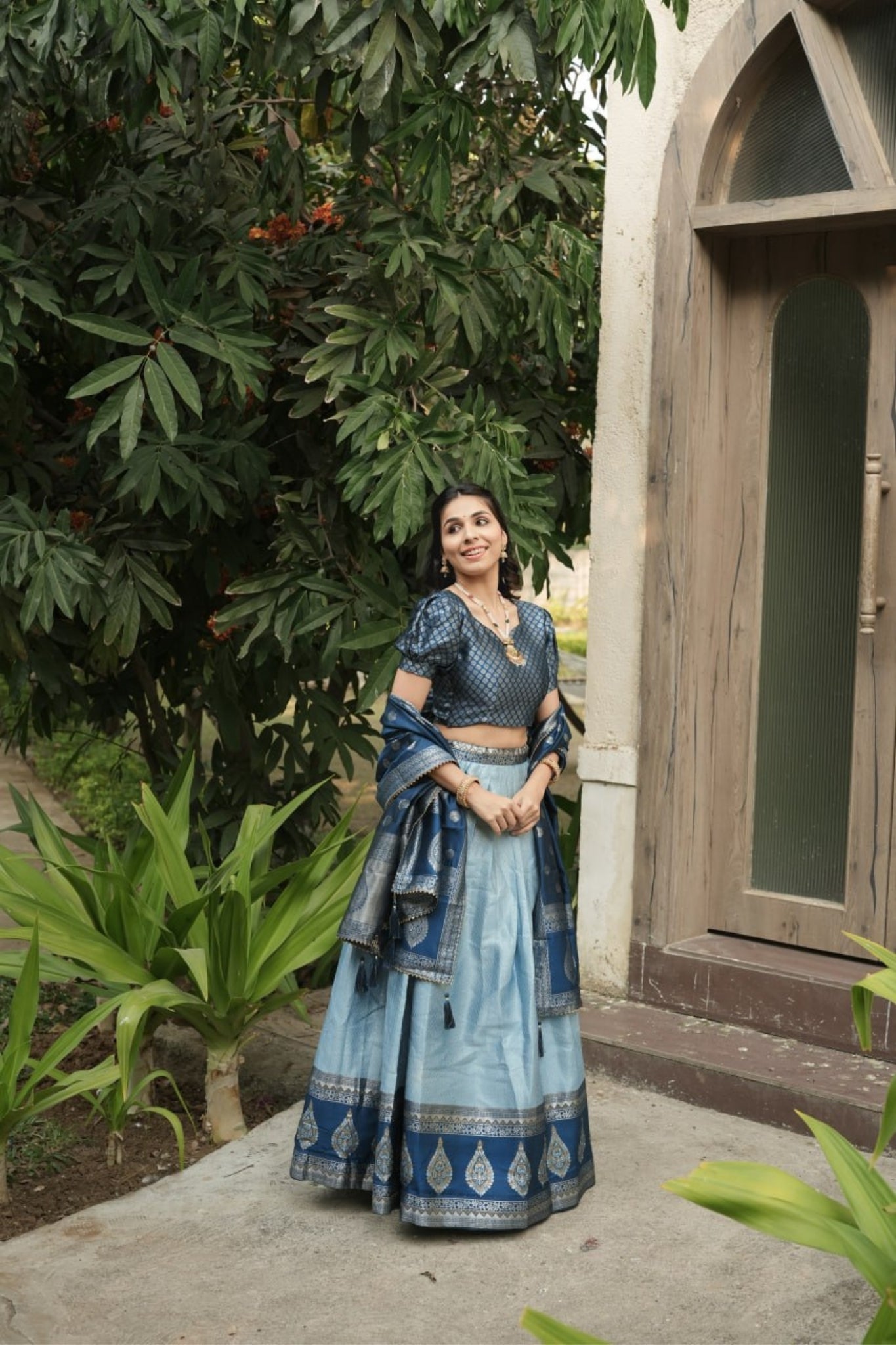 Royal Banarasi Silk Lehenga Choli With Contrast Dupatta For Wedding And Festive Wear