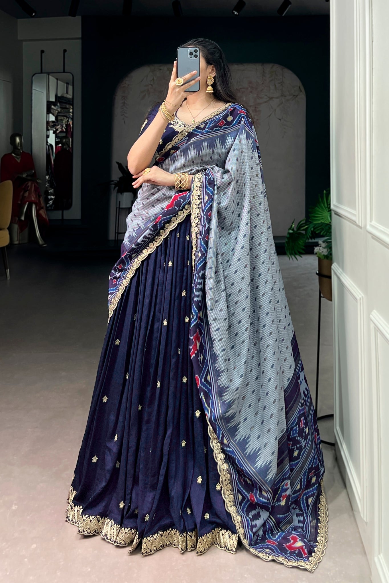 Premium Vichitra Silk Lehenga Choli For Women With Dupatta