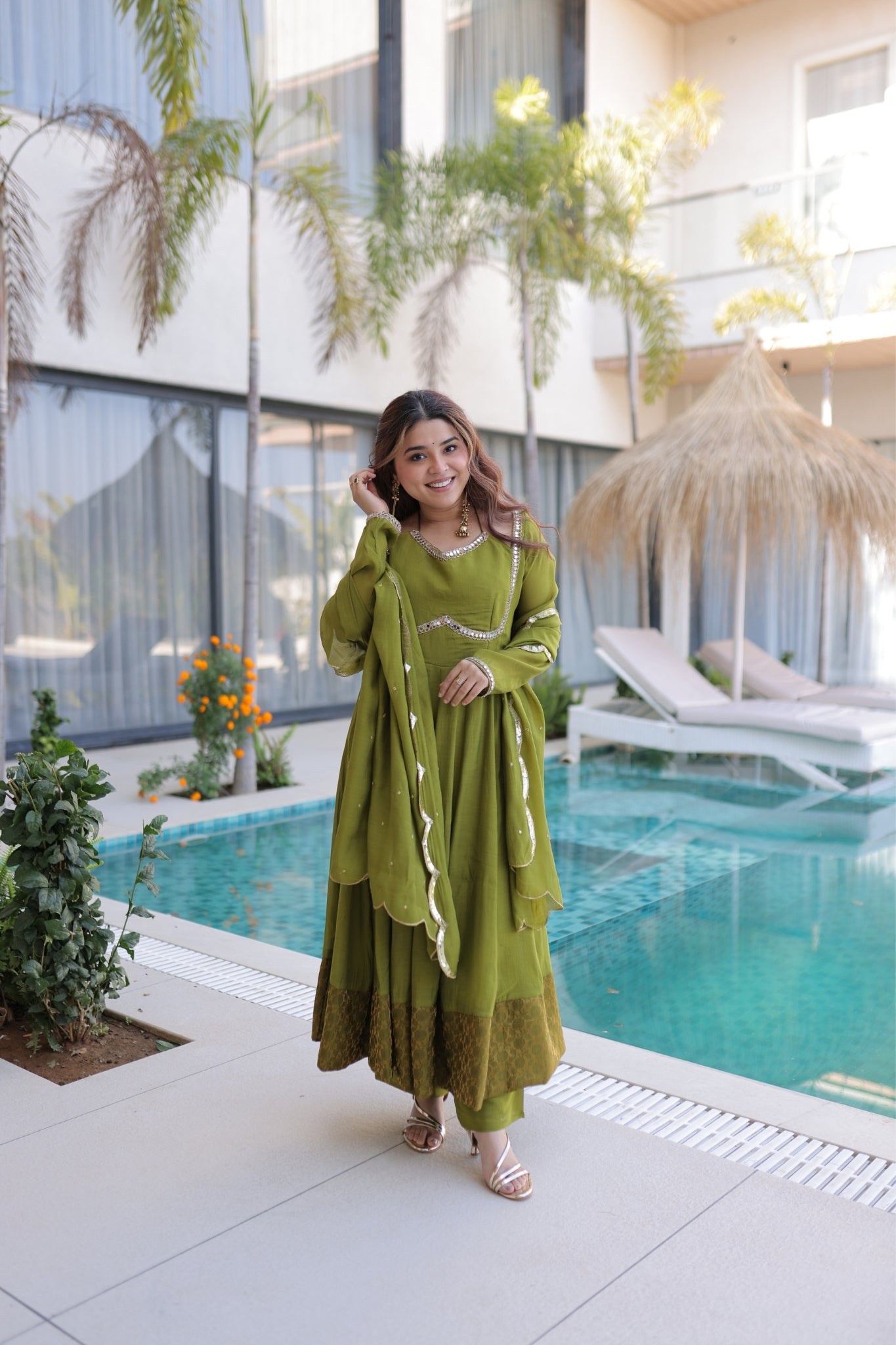 Premium Flared Anarkali Set with Dupatta