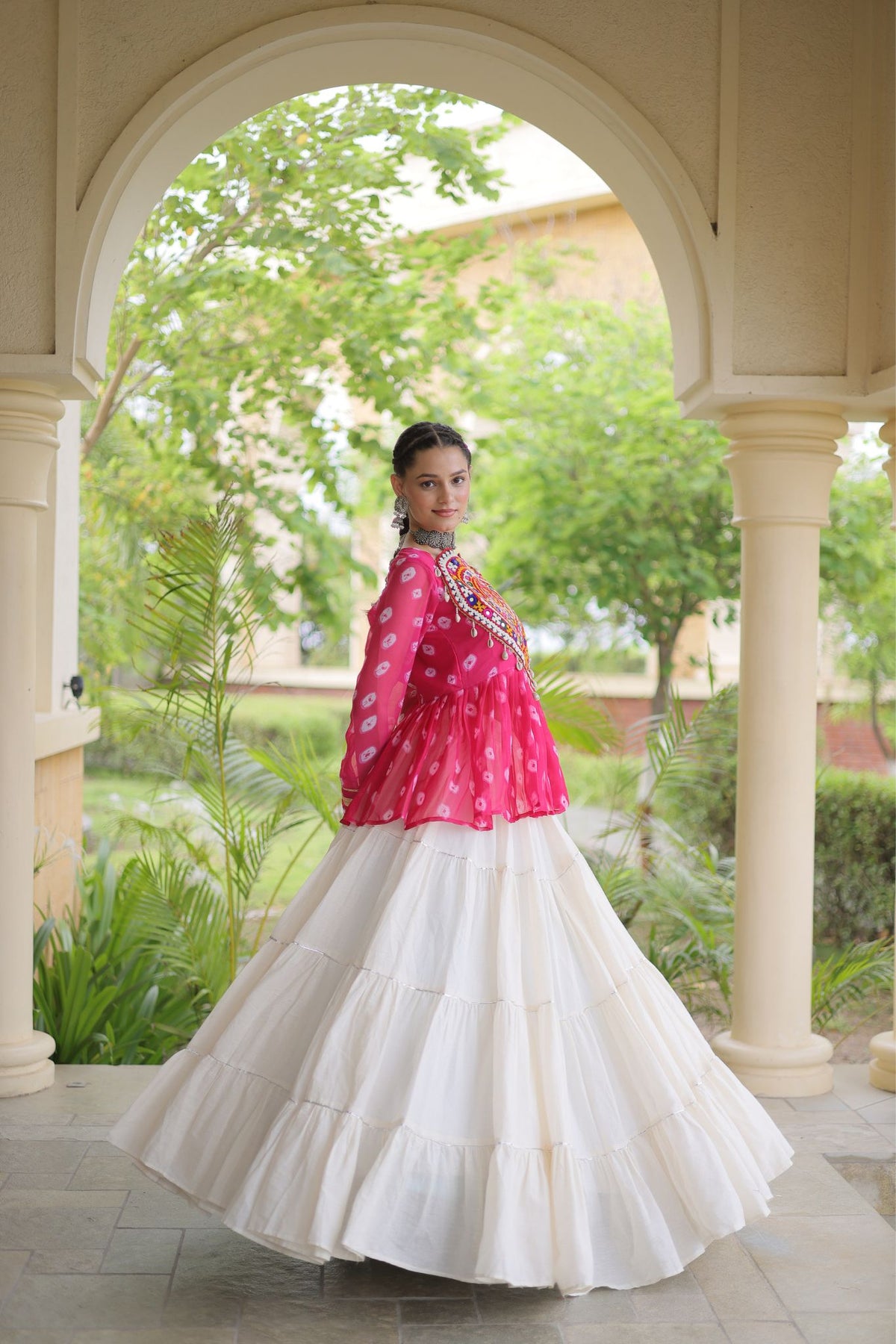 Rasrang Designer Bandhani Printed Navratri Lehenga Choli For Women