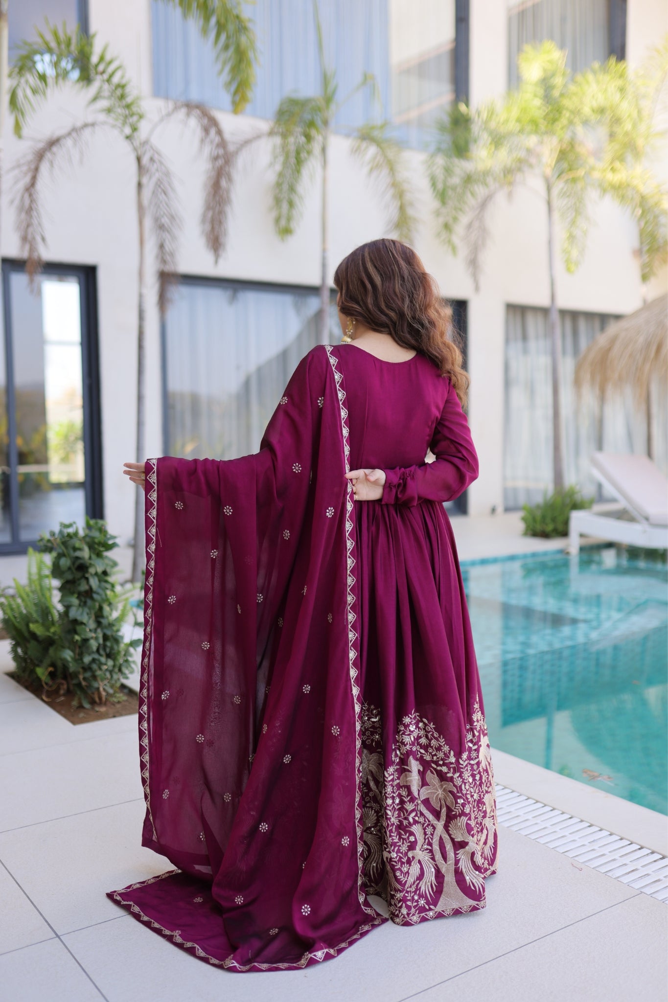 Rangoli Crush Sequins Multi Embroidery Anarkali Suit With Dupatta