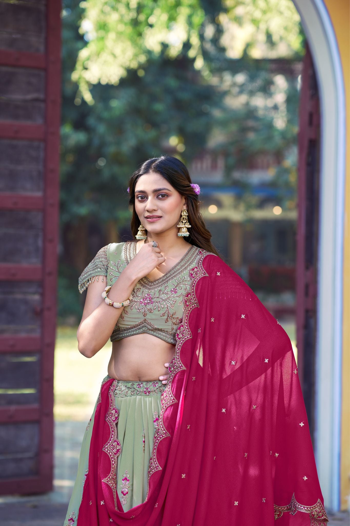 Star Georgette Lehenga Choli Set For Women