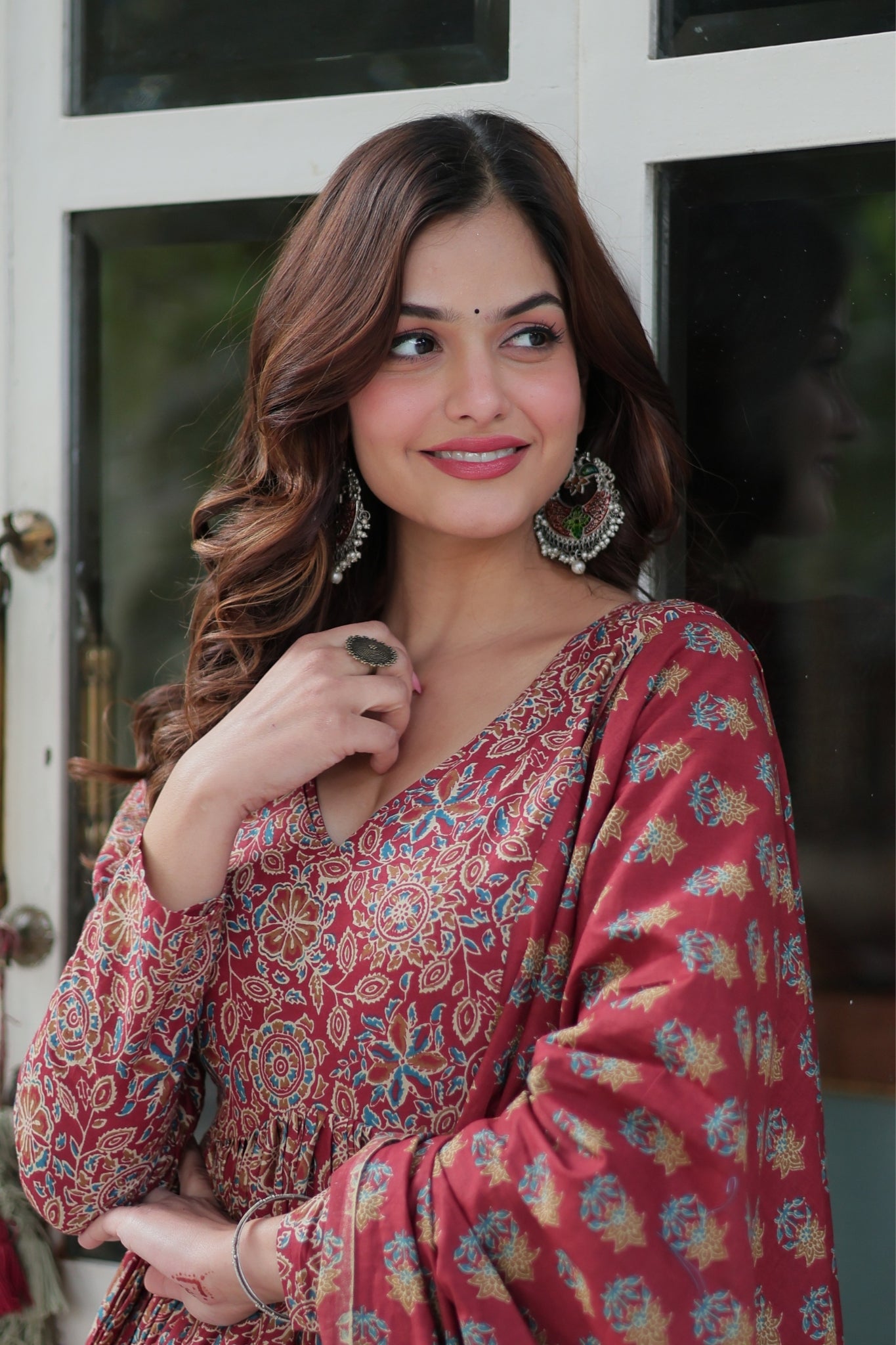 Pure Cotton Printed Designer Anarkali Flared Suit Set