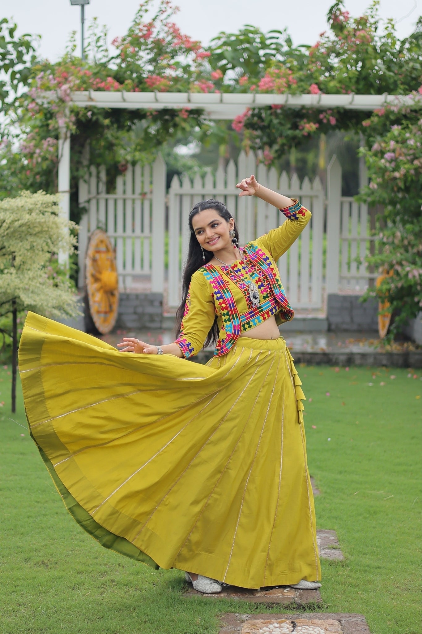 Kutchi Gamthi Embroidered Work Designer Navratri Lehenga Choli