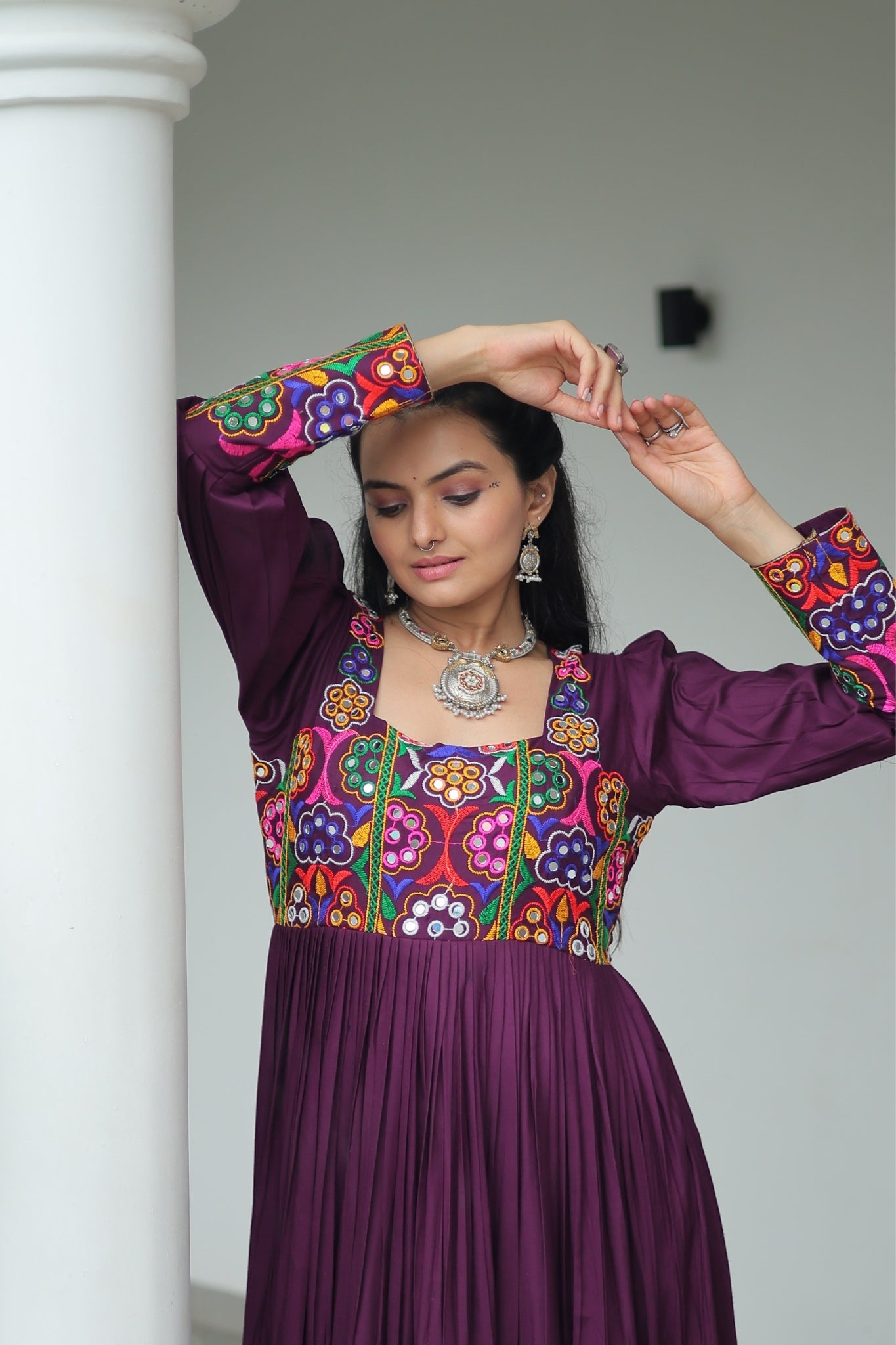 Stunning Navratri Designer Rayon With Gamthi Work Traditional Gown