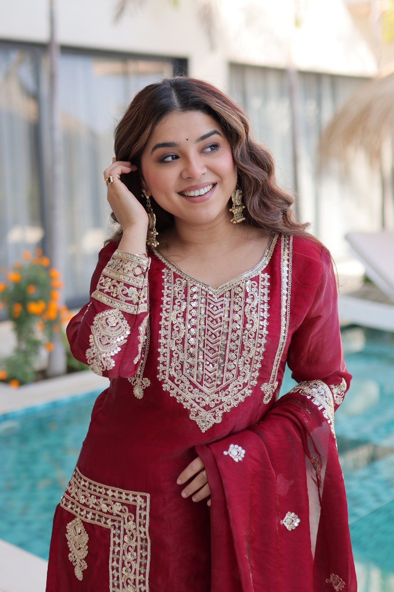 Designer Embroidered Salwar Suit Set For Women