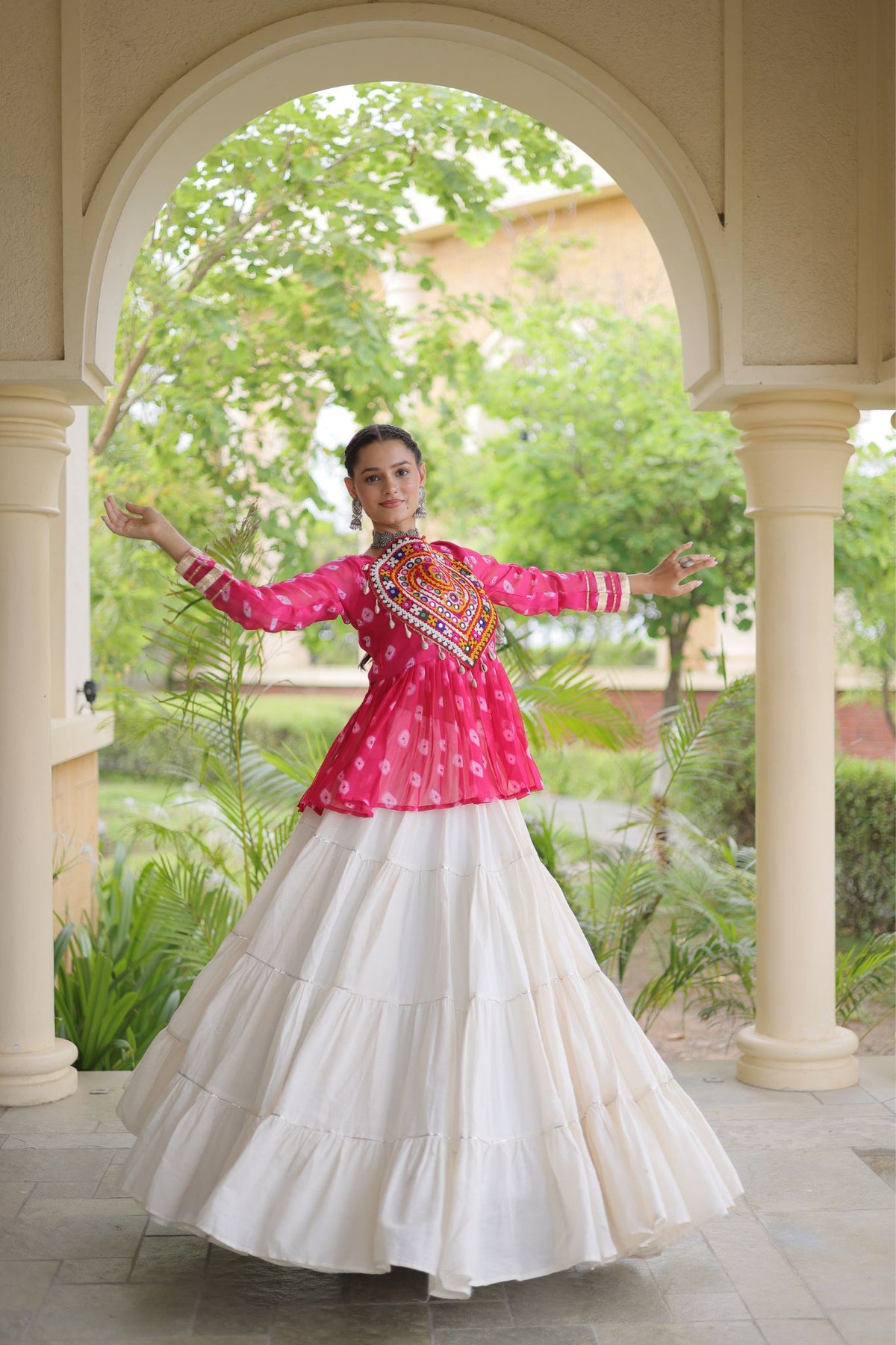 Rasrang Designer Bandhani Printed Navratri Lehenga Choli For Women