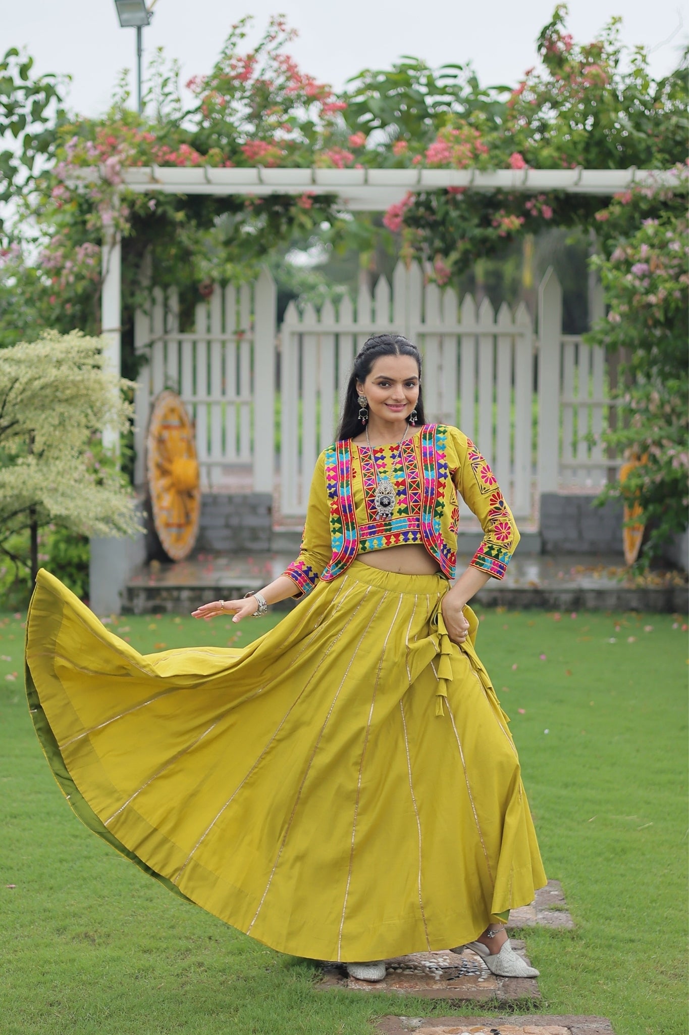 Kutchi Gamthi Embroidered Work Designer Navratri Lehenga Choli