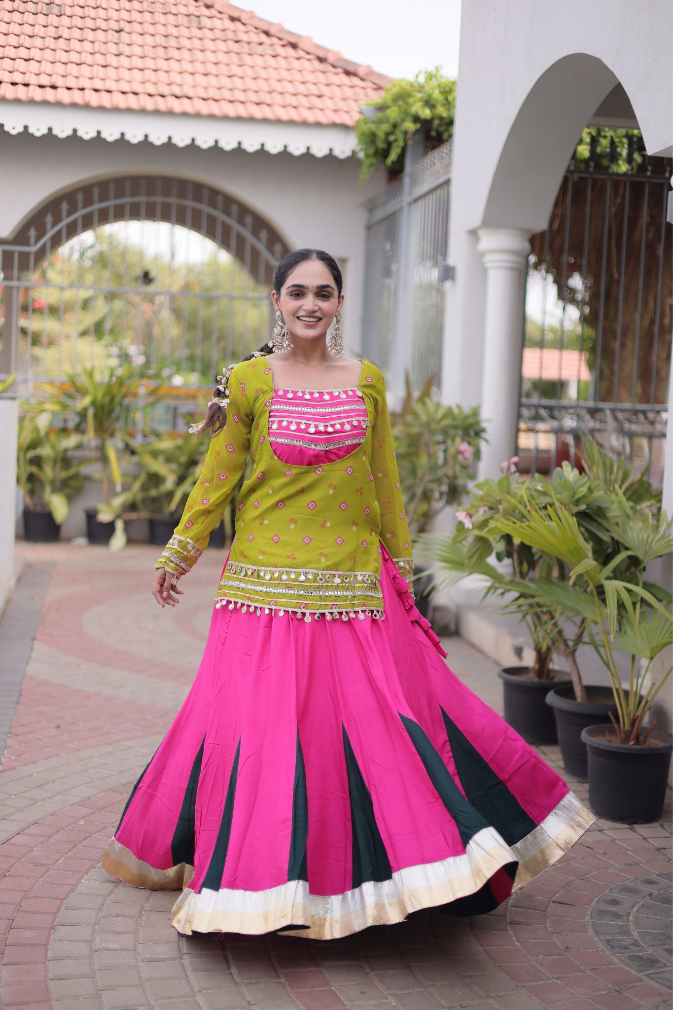 Raasrang Special Navratri Designer Lehenga Choli With Bandhani Printed Jacket For Women